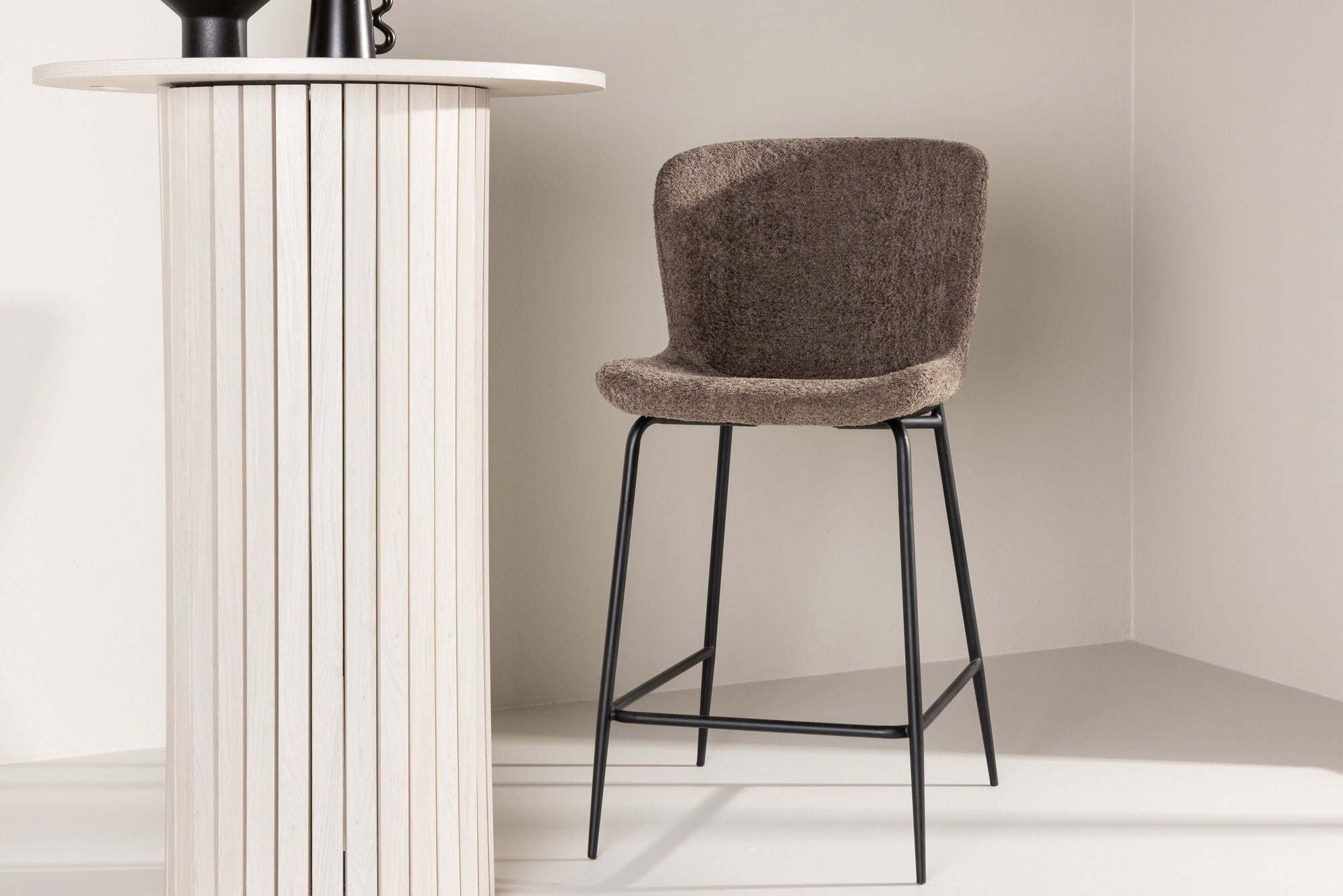 Venture Home Modesto Bar stol - Black / Brown boucle