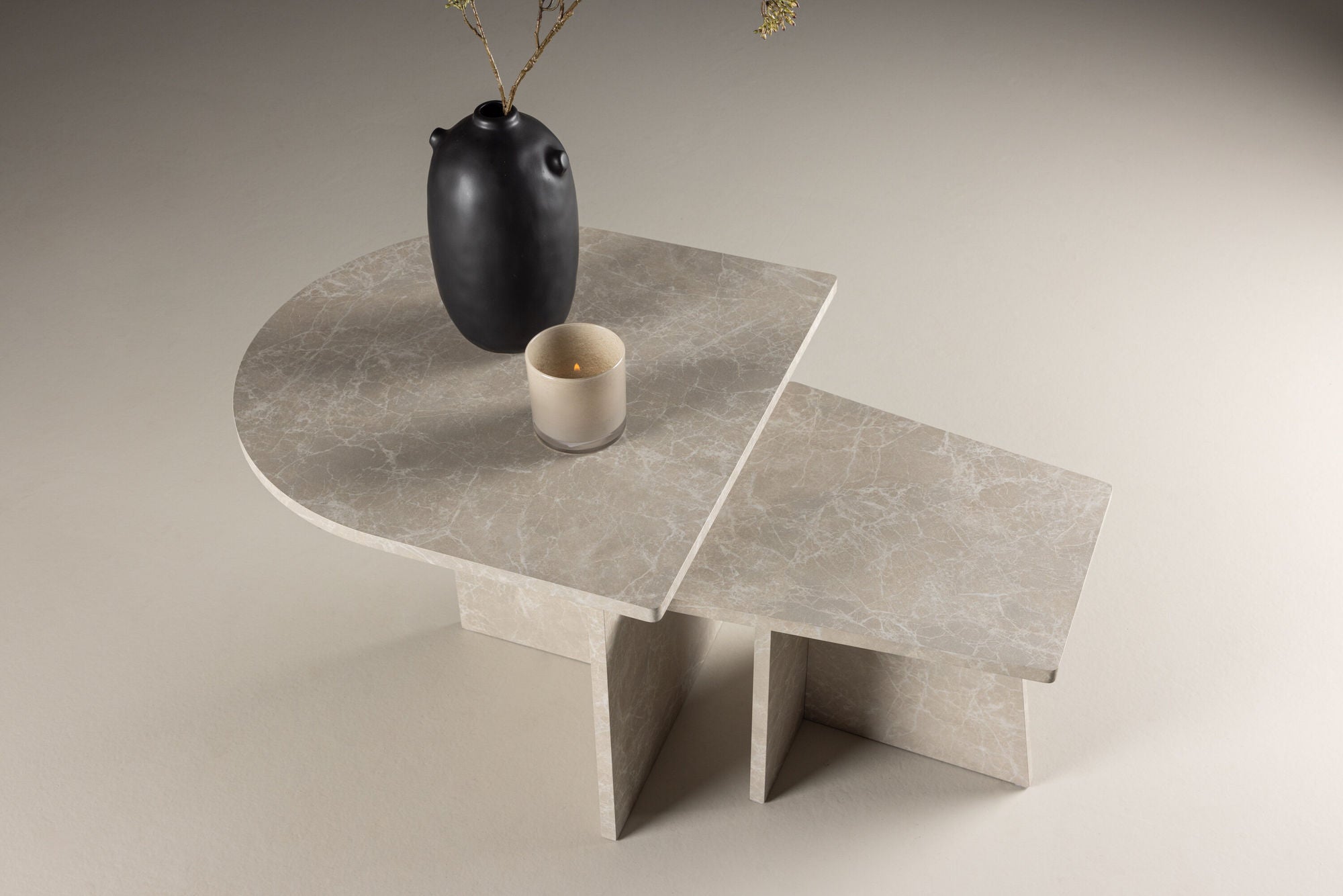 Venture Home Sala Sofa bord 60x60 cm, 40x40 cm - Marblelook /