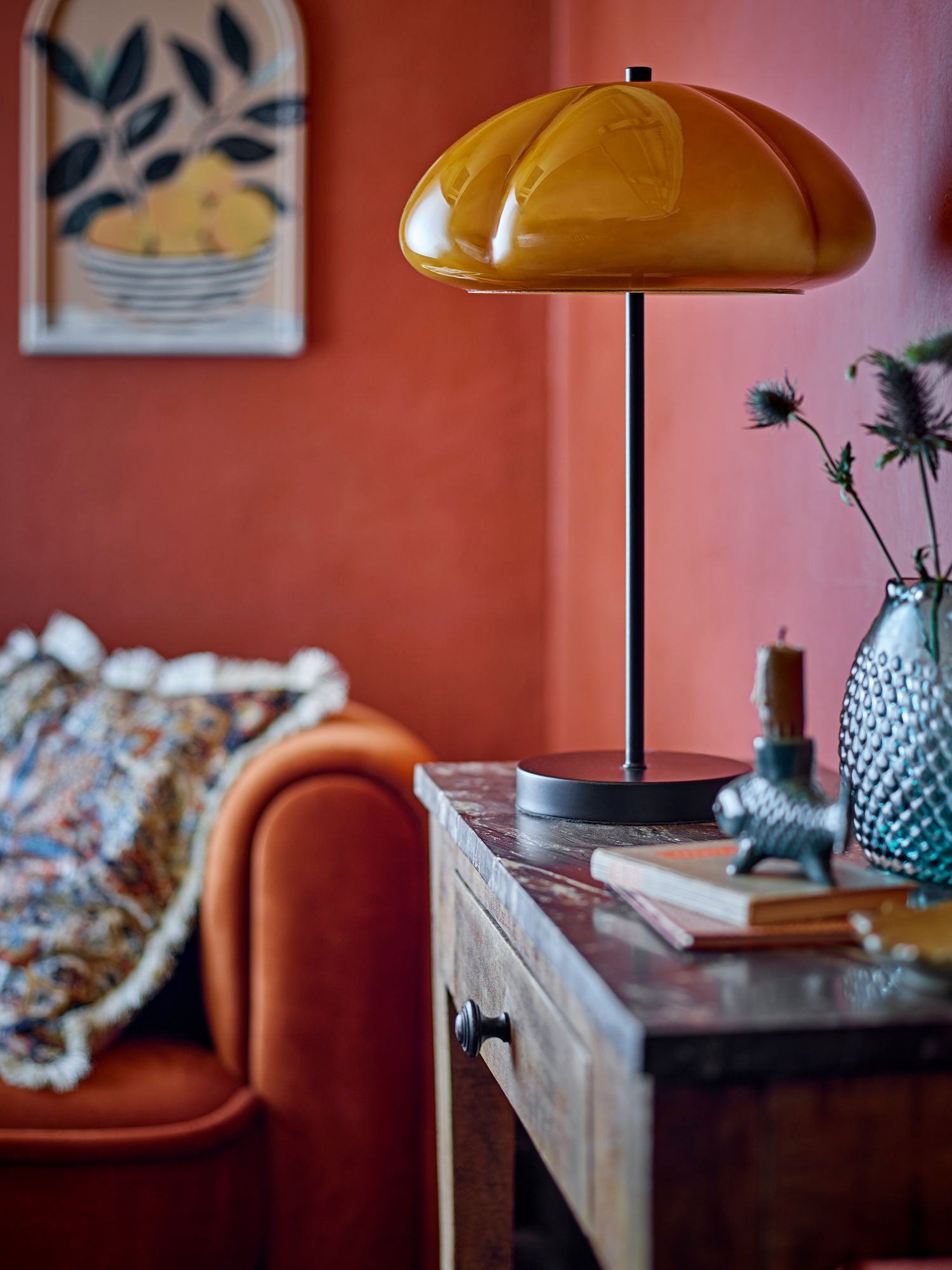 Creative Collection Kinoko Bordlampe, Gul, Metal
