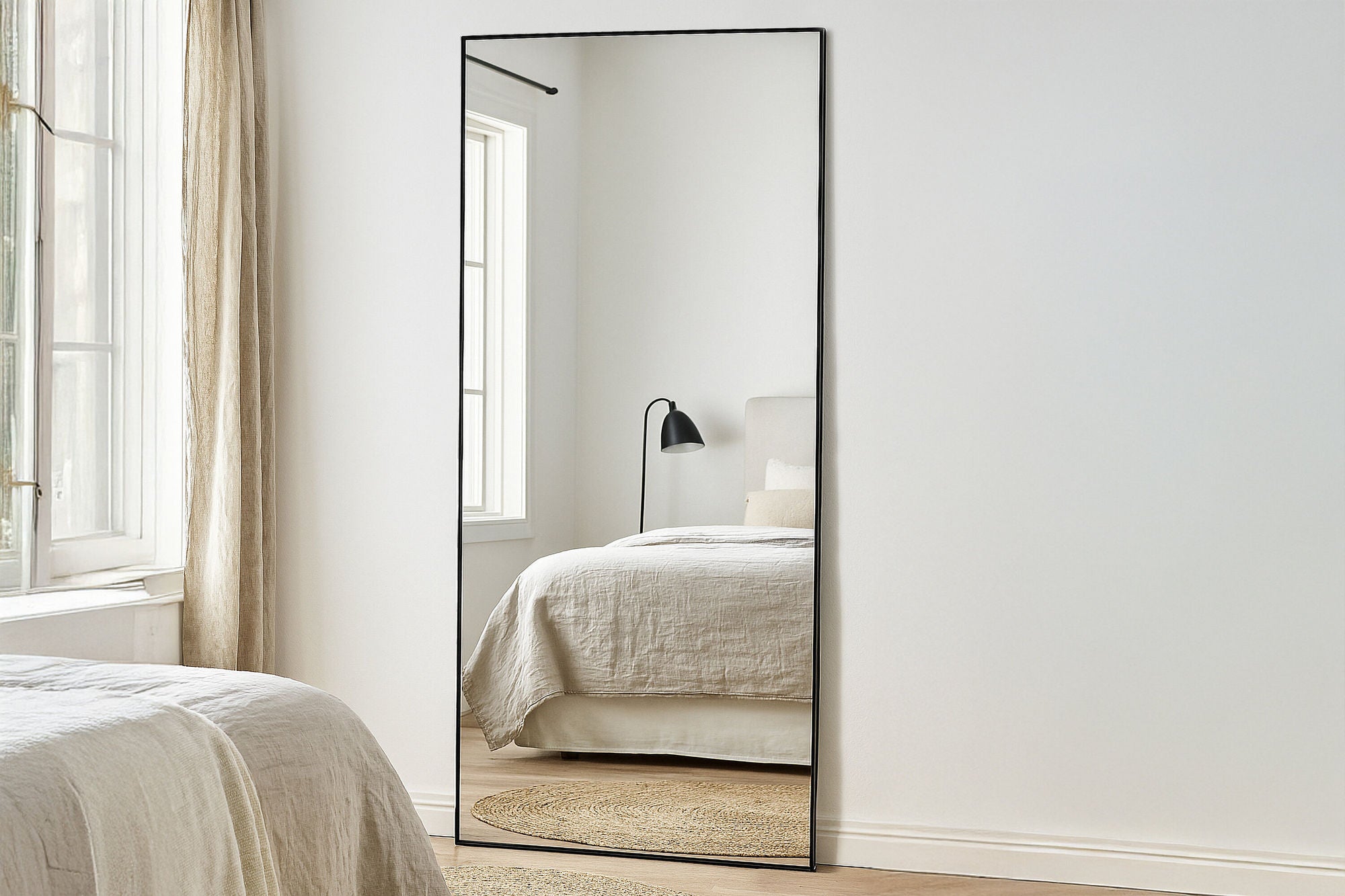 Venture Home Dalton spejl 100x193 cm - Black Frame/ Clear Glass