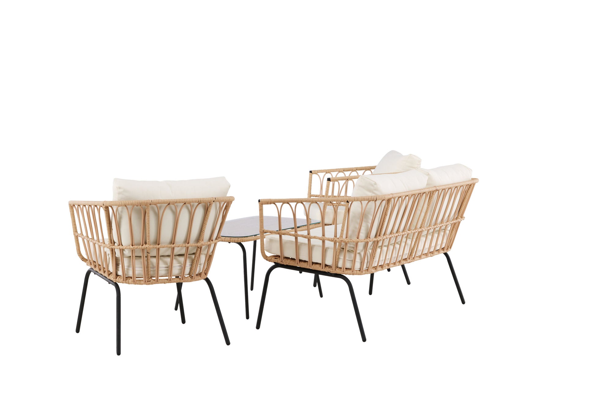 Venture Home Ortigia Lounge Set - Black / Nature Rattan