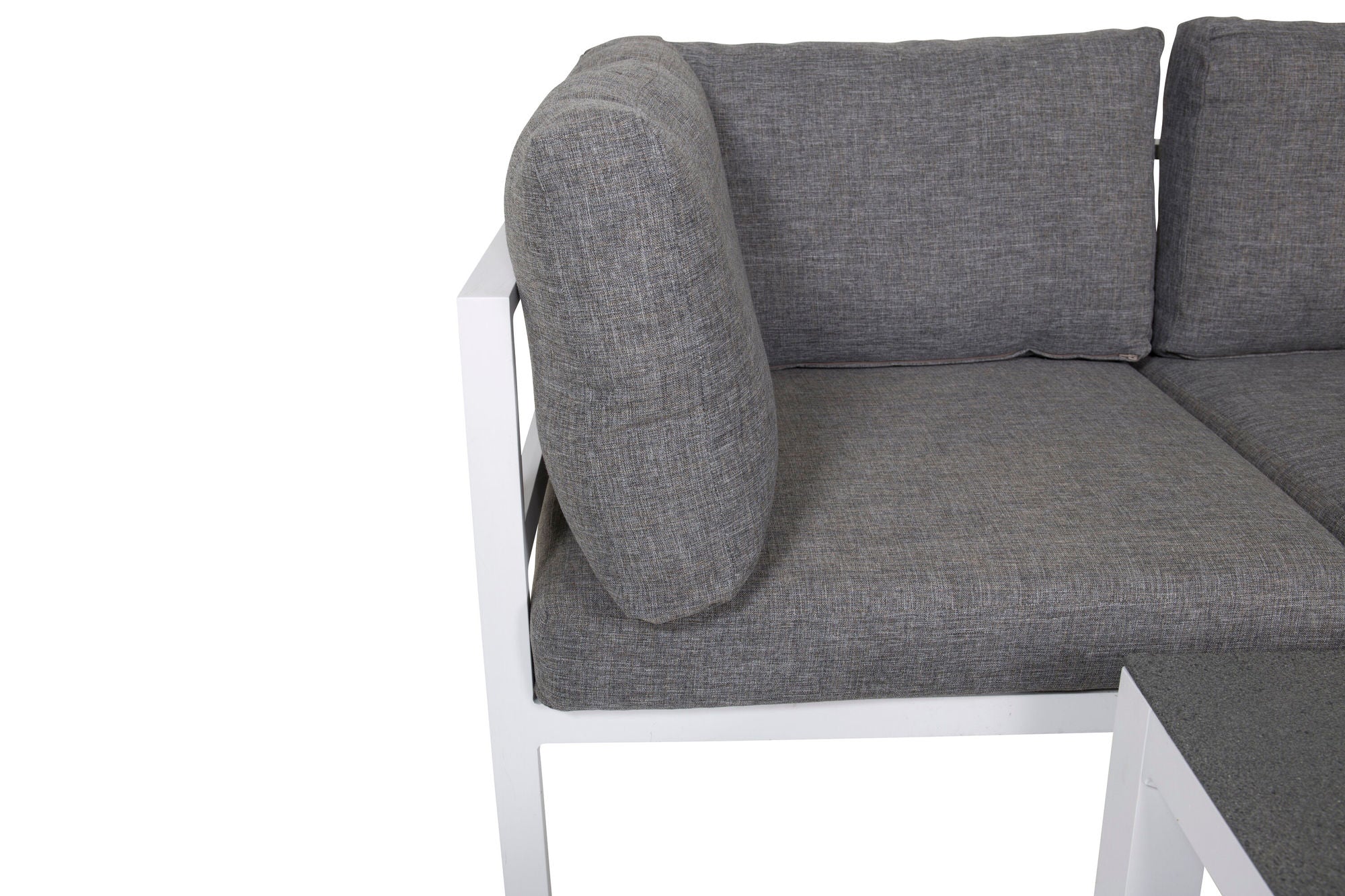 Venture Home Copacabana Lounge Group 5pcs - White Alu / Grey Cushion+Copacabana Sofa bord