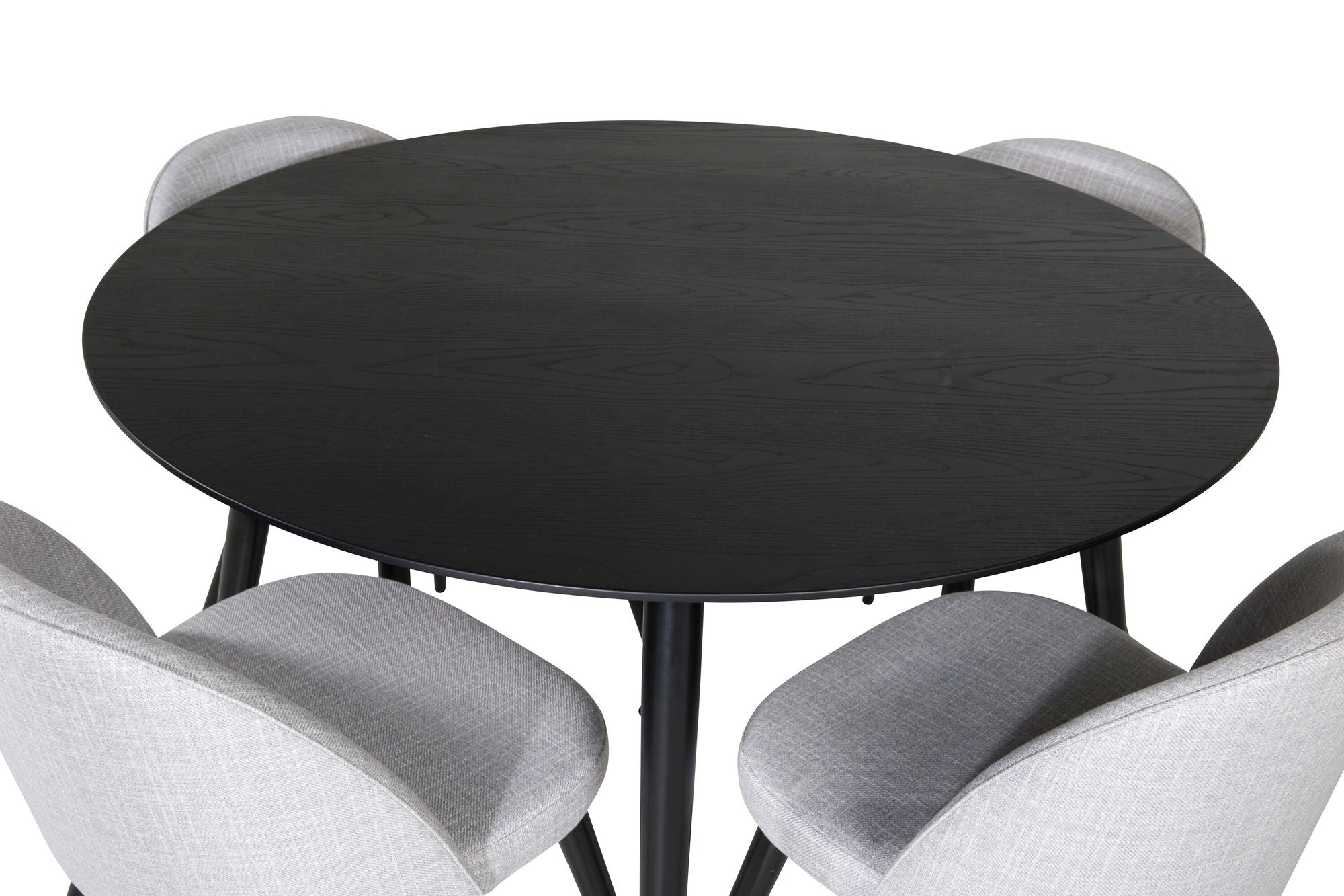 Venture Home Dipp spisebord - 115cm - Black / Black Brass+Velvet Dining Chiar - Black legs - Light GreyFabric_4