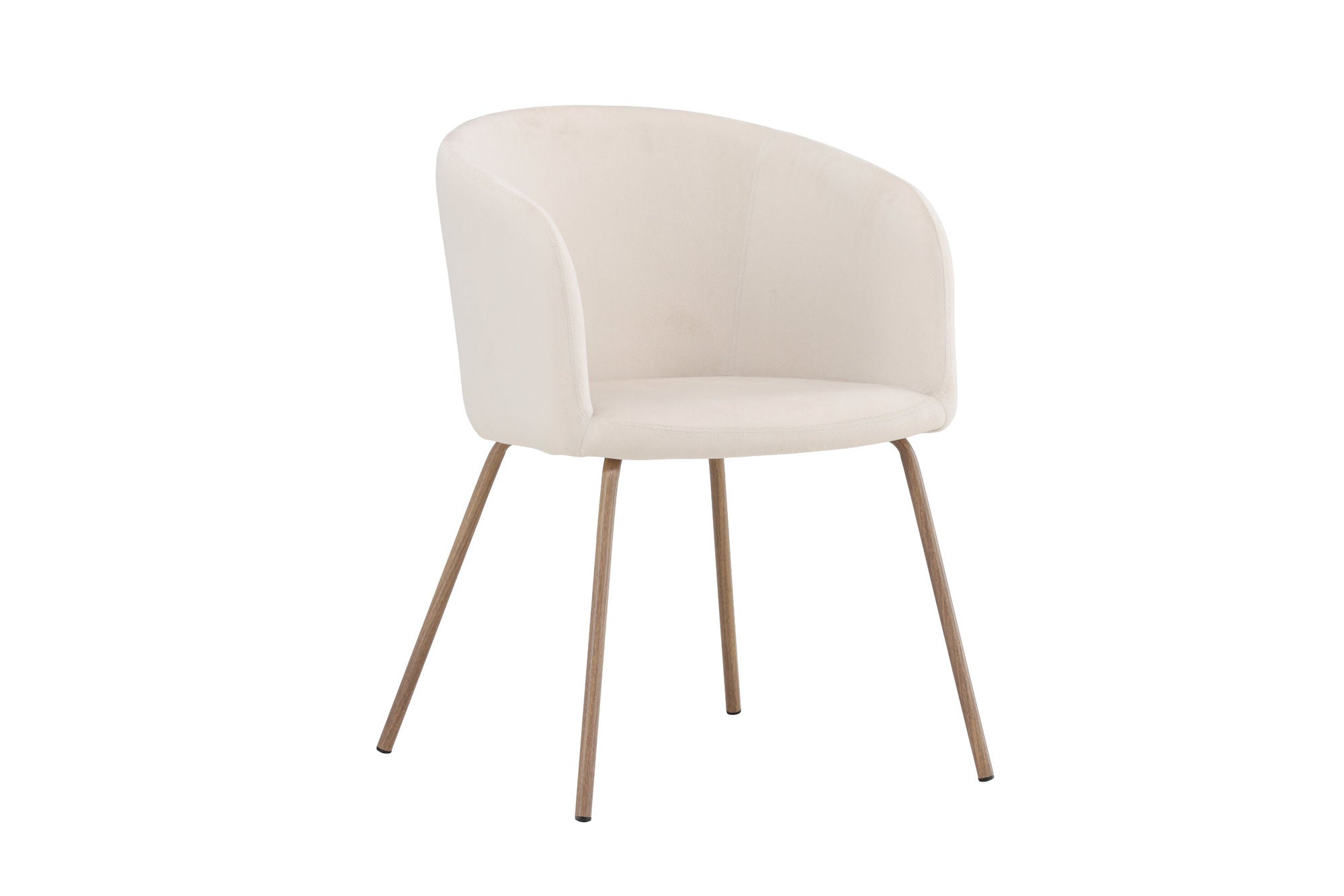 Venture Home Berit Spisebordsstol - Walnut Steel Legs / Cream Velvet