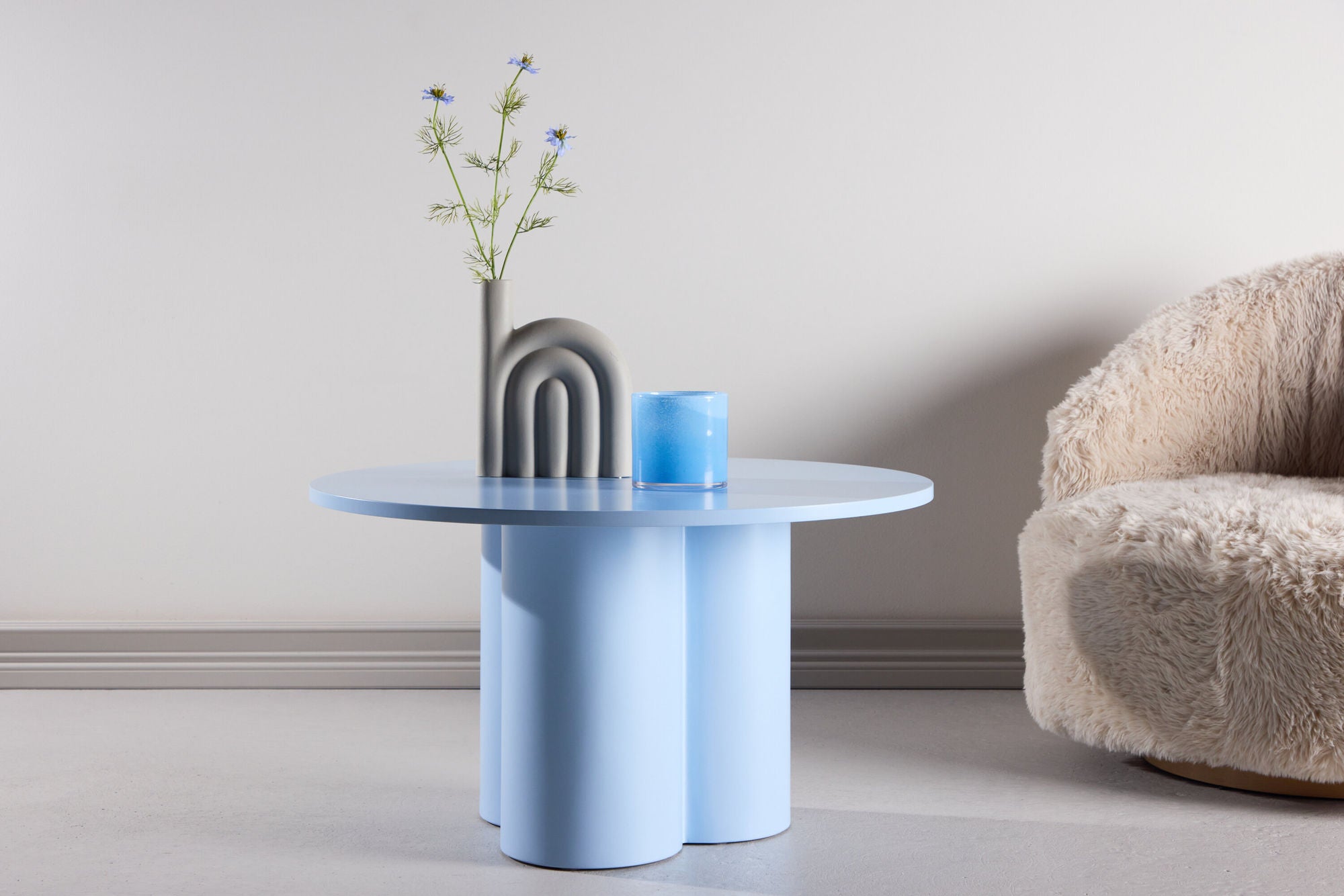 Venture Home Olivia Sofa bord ⌀80x45 cm - Baby Blue