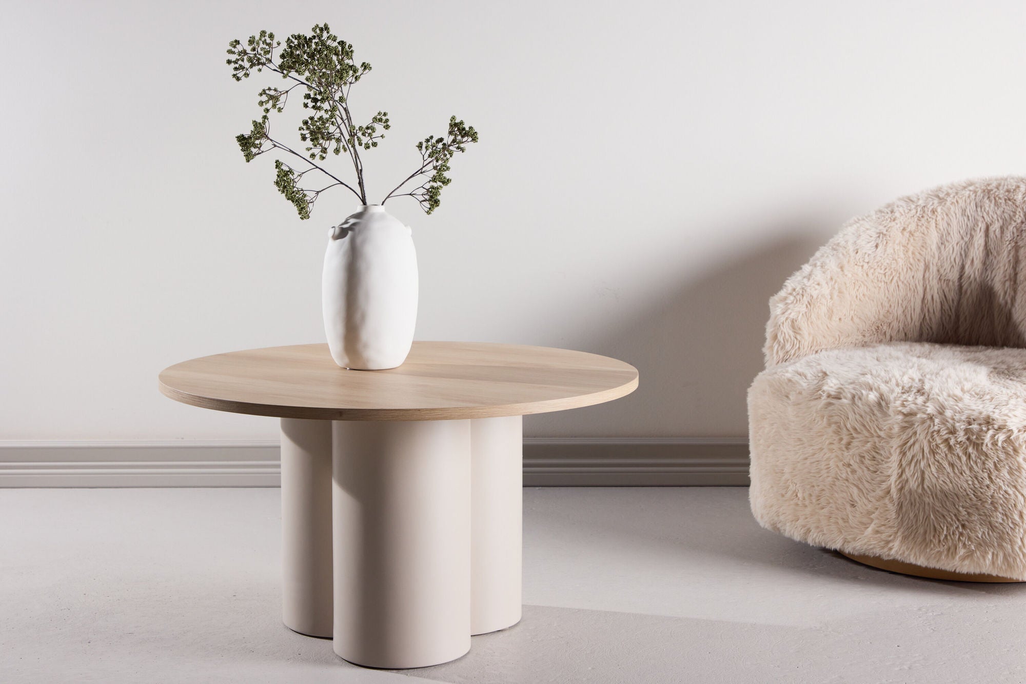 Venture Home Olivia Sofa bord ⌀80x45 cm - Beige / Whitewash