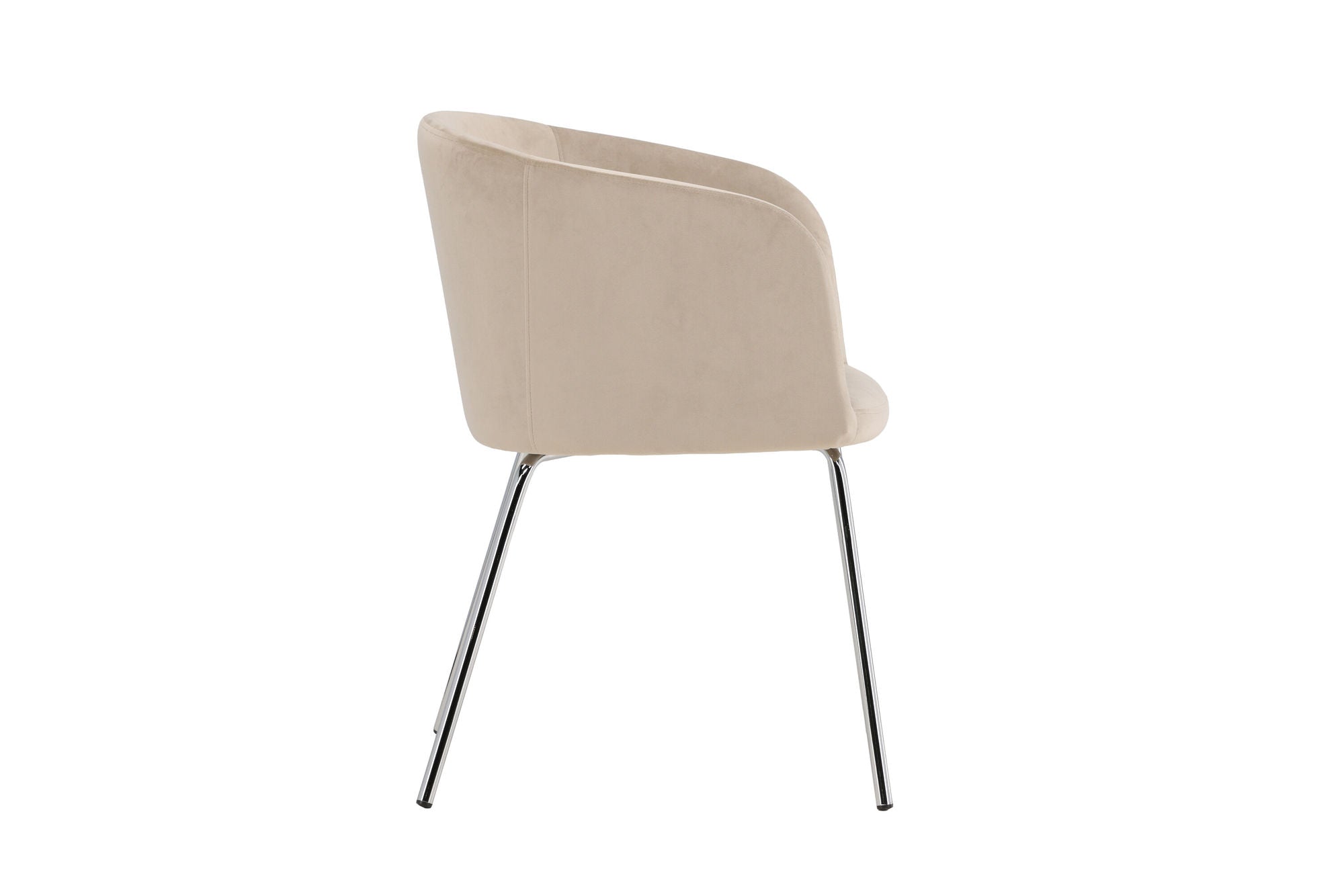 Venture Home Berit Spisebordsstol - Silver Chrome Legs / Beige Velvet