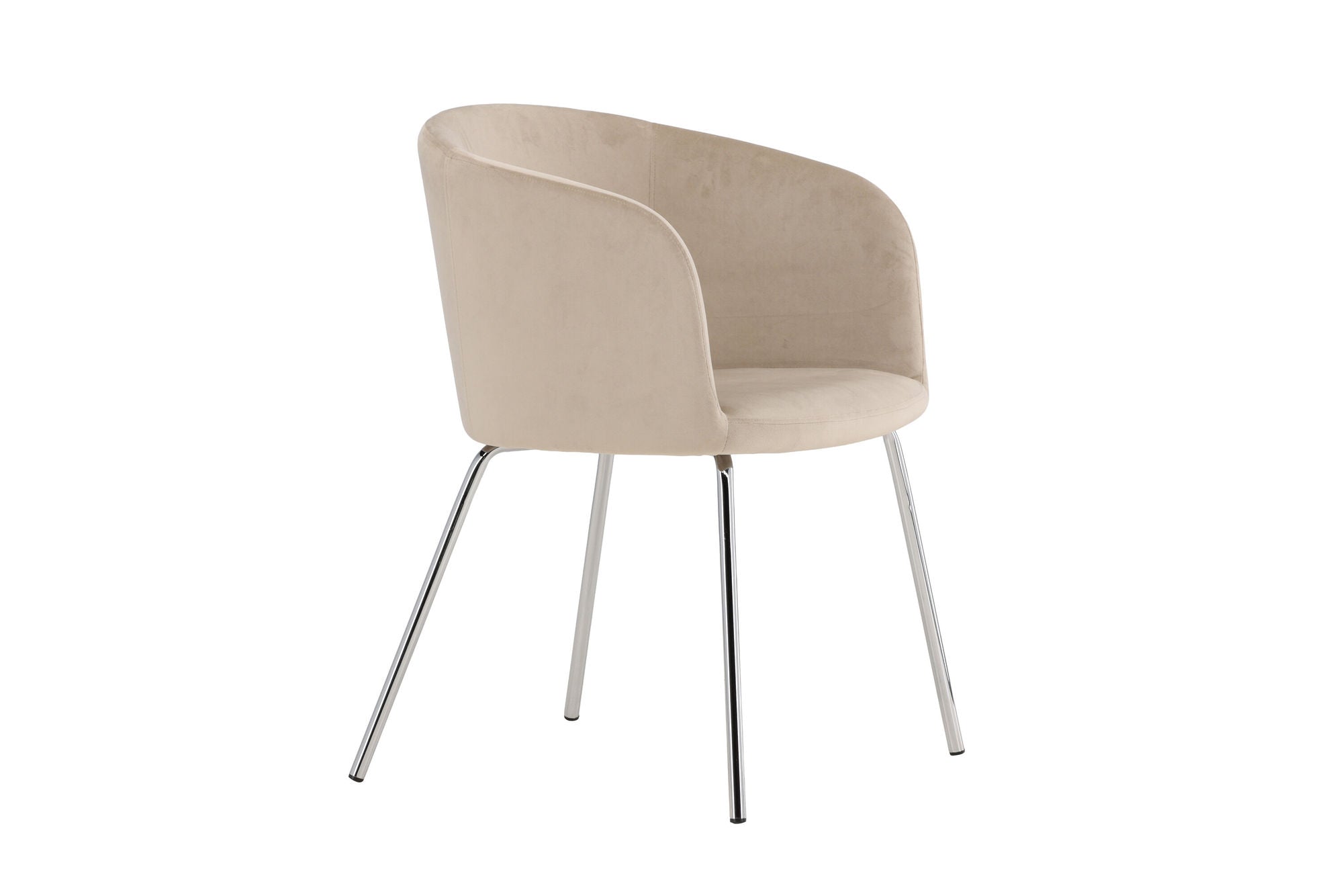 Venture Home Berit Spisebordsstol - Silver Chrome Legs / Beige Velvet