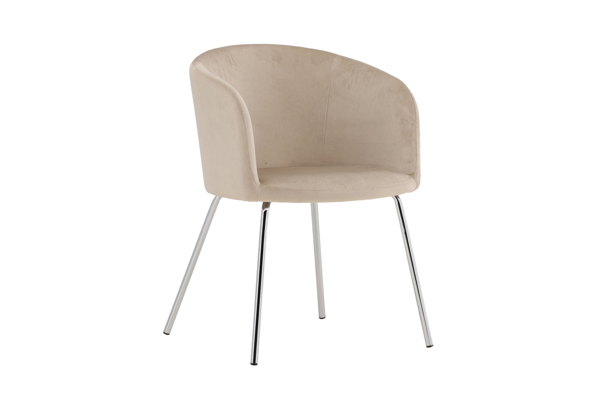 Venture Home Berit Spisebordsstol - Silver Chrome Legs / Beige Velvet