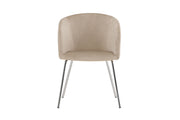 Venture Home Berit Spisebordsstol - Silver Chrome Legs / Beige Velvet