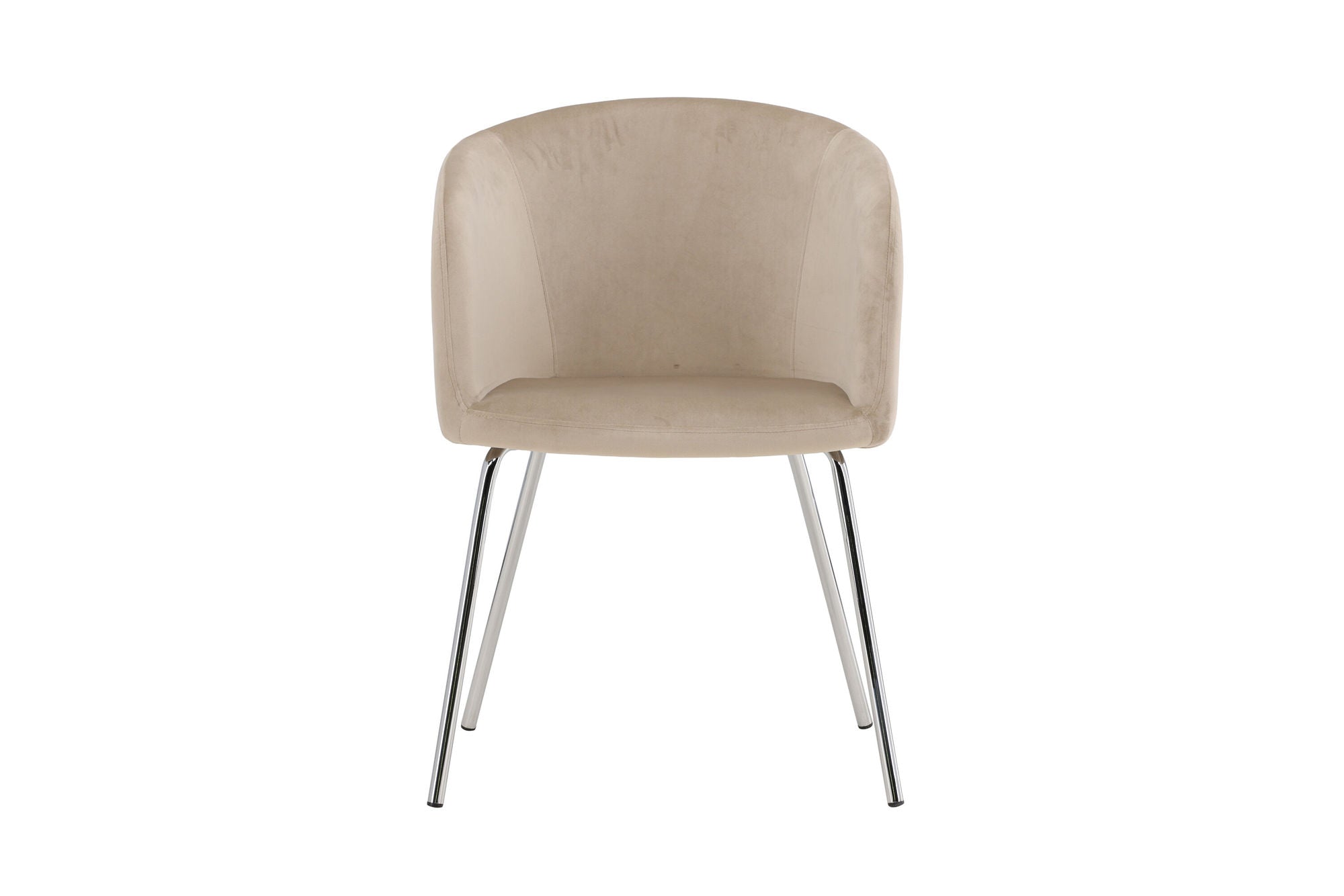 Venture Home Berit Spisebordsstol - Silver Chrome Legs / Beige Velvet