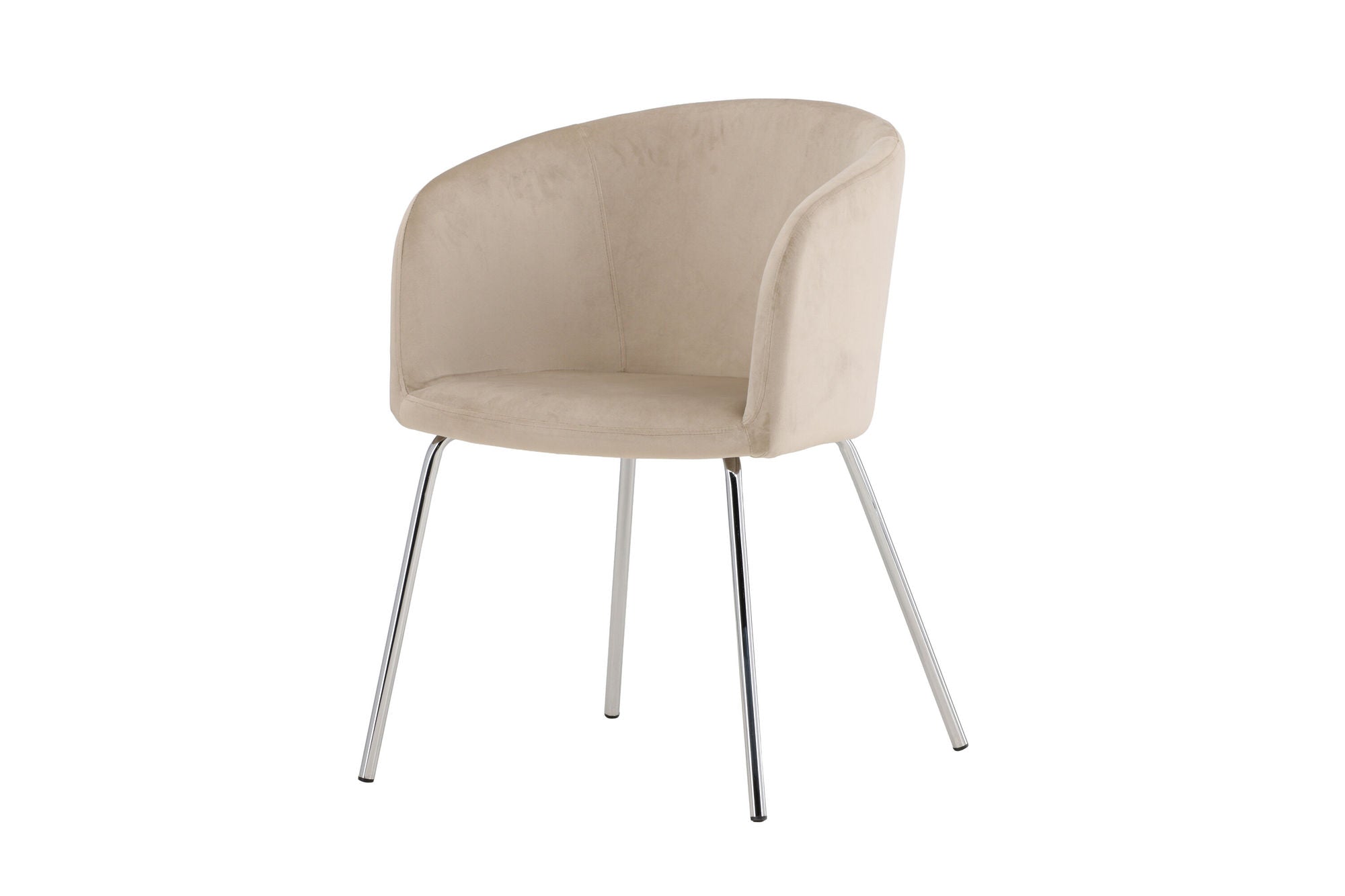 Venture Home Berit Spisebordsstol - Silver Chrome Legs / Beige Velvet