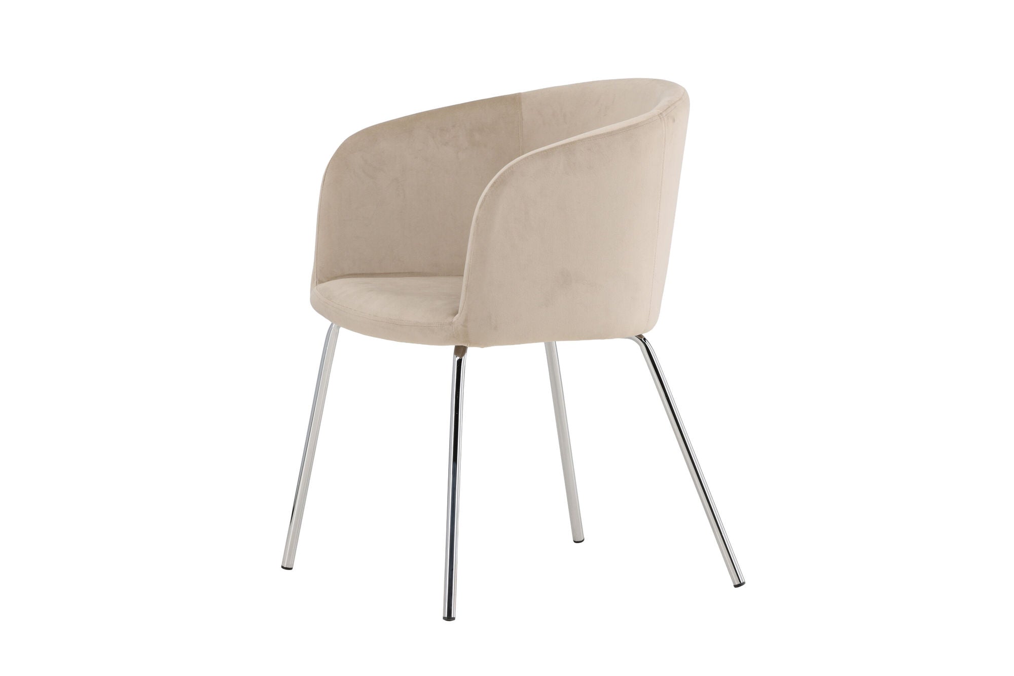 Venture Home Berit Spisebordsstol - Silver Chrome Legs / Beige Velvet