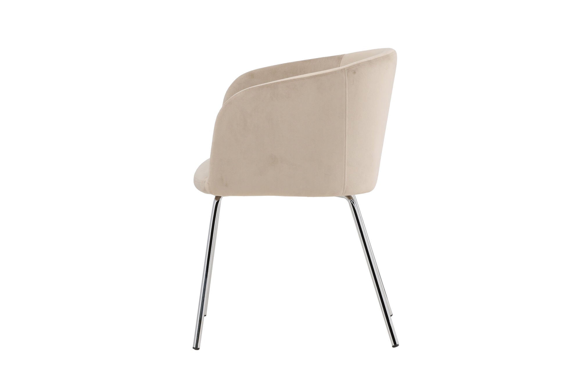 Venture Home Berit Spisebordsstol - Silver Chrome Legs / Beige Velvet