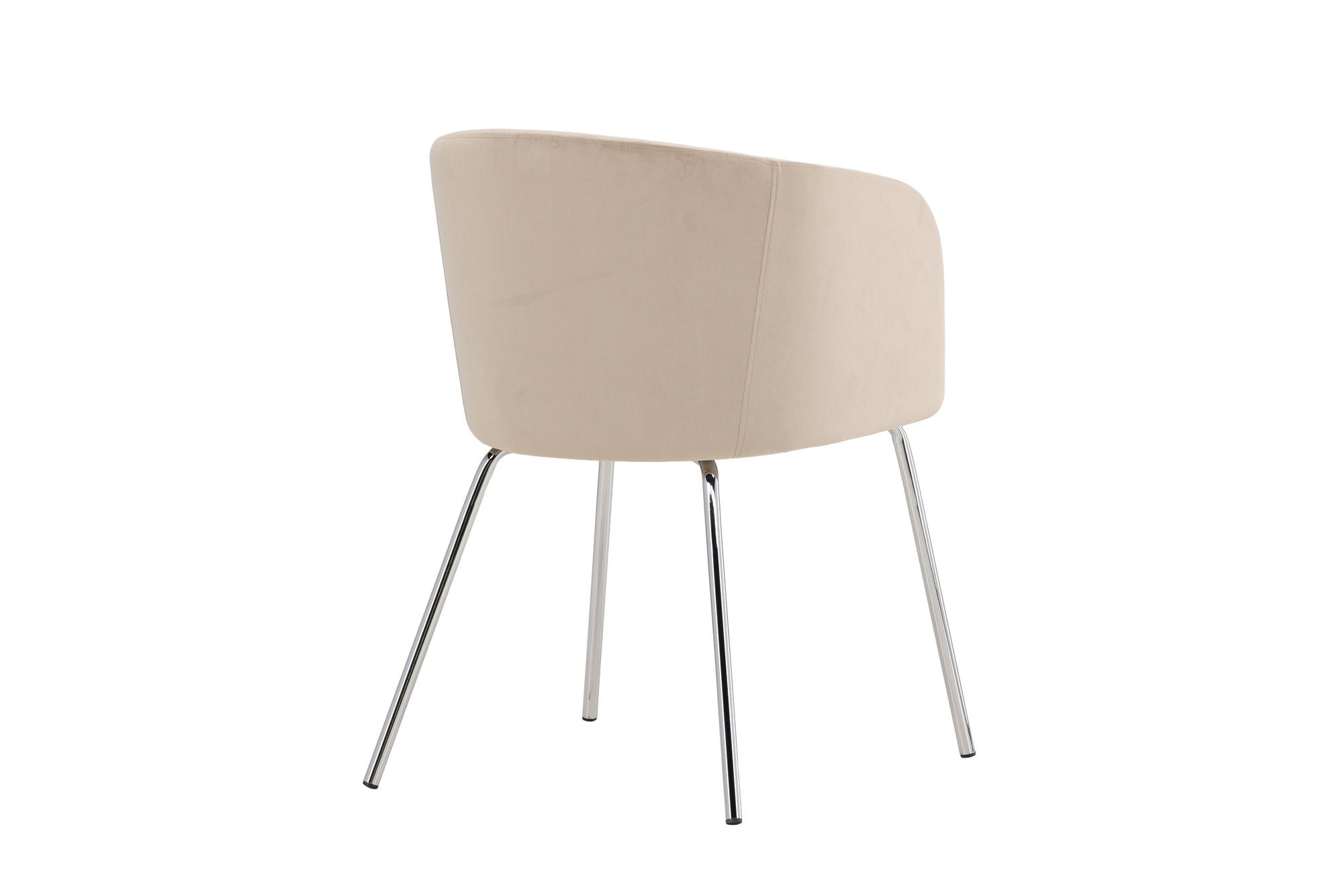 Venture Home Berit Spisebordsstol - Silver Chrome Legs / Beige Velvet