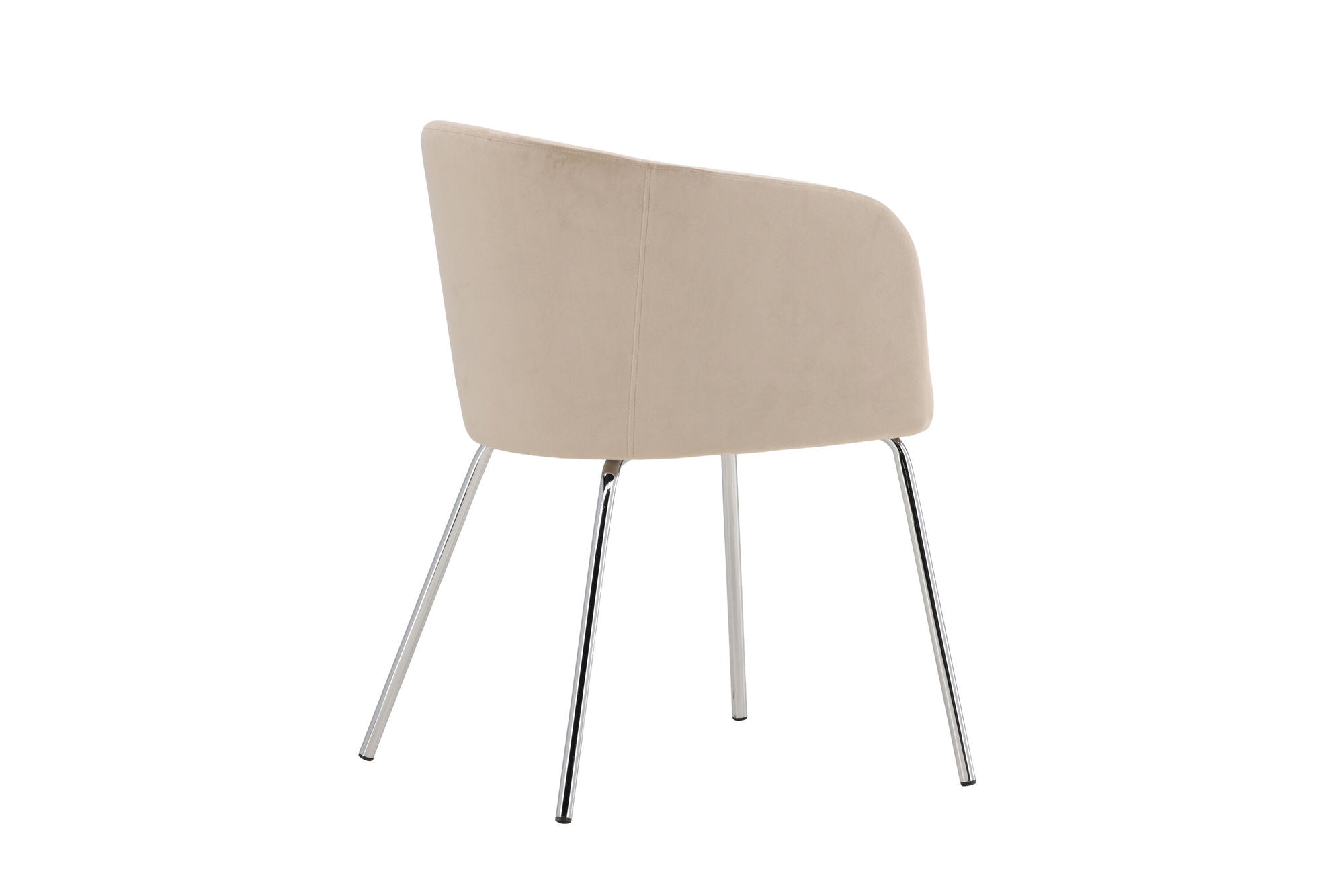 Venture Home Berit Spisebordsstol - Silver Chrome Legs / Beige Velvet
