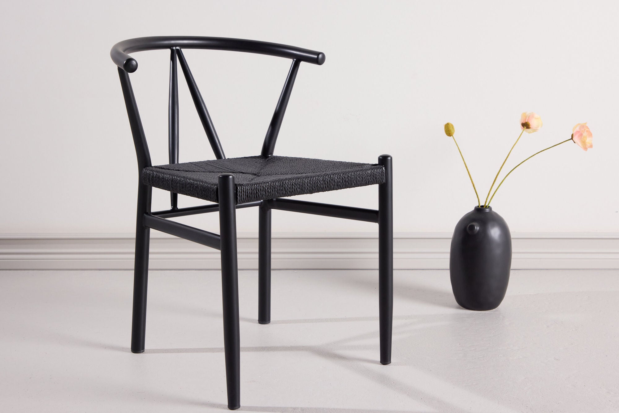 Venture Home Alfons Spisebordsstol - Black Steel / Black Rope