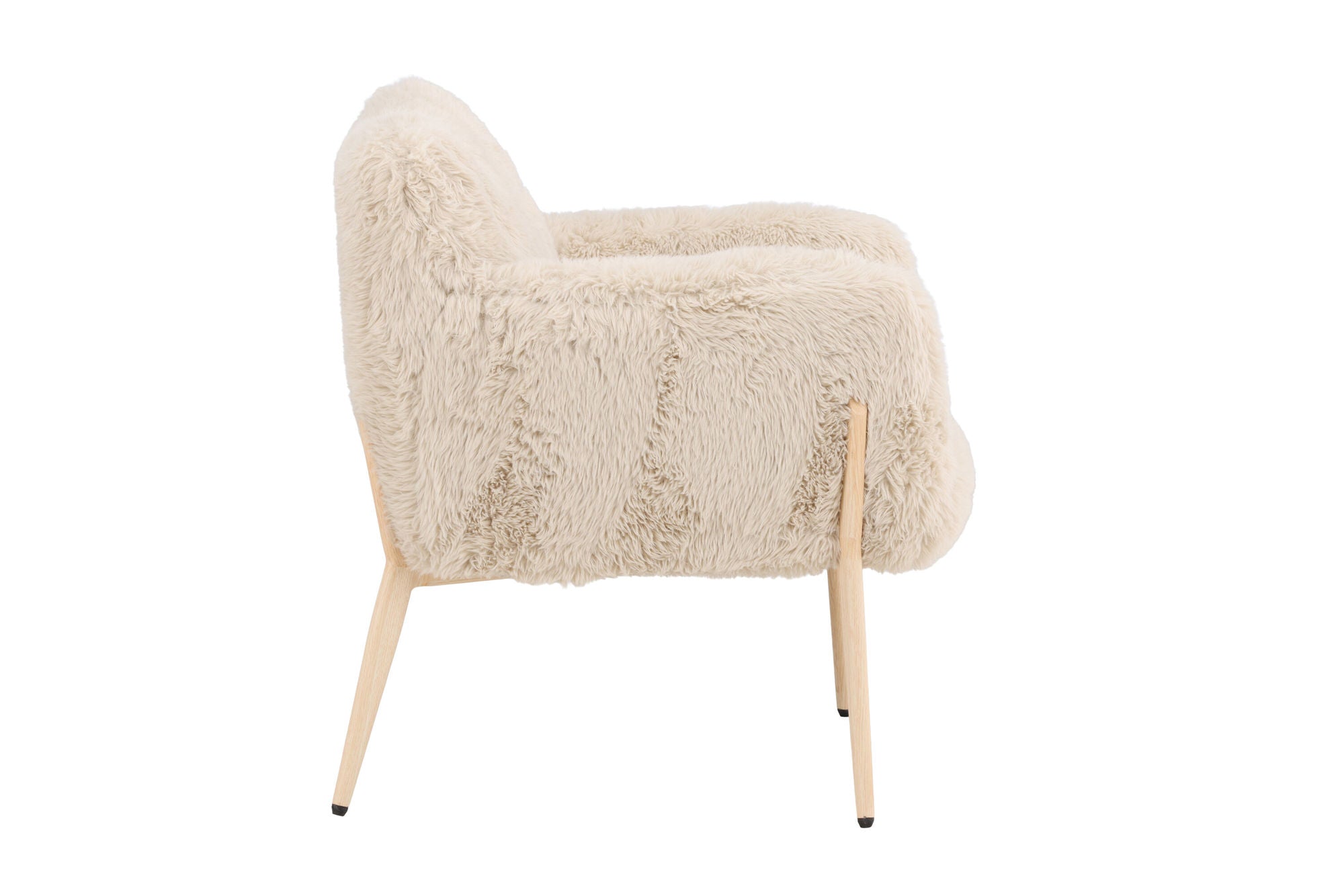 Venture Home Zenzi Armchair - Woodlook steel frame / Beige Fake Fur