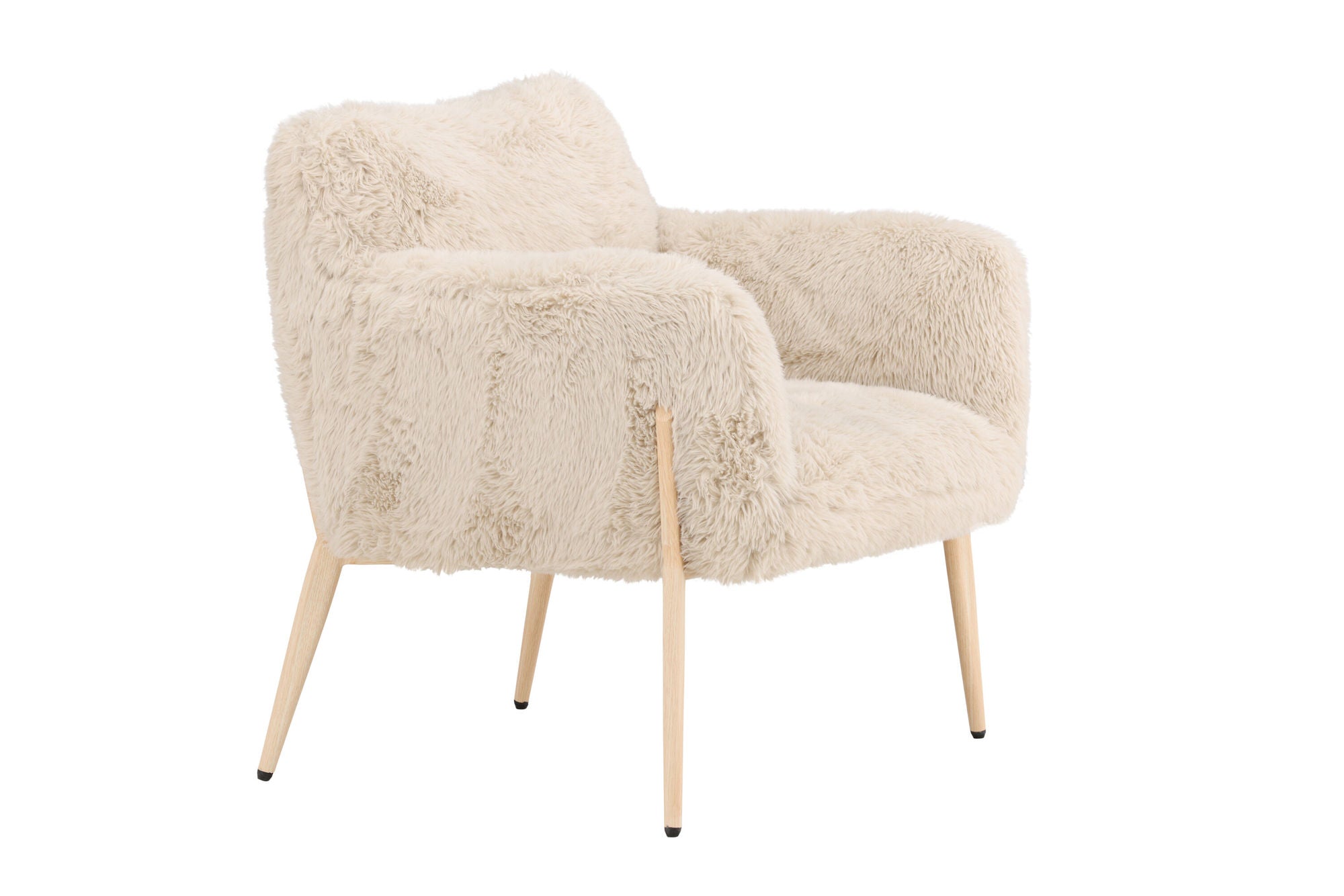 Venture Home Zenzi Armchair - Woodlook steel frame / Beige Fake Fur