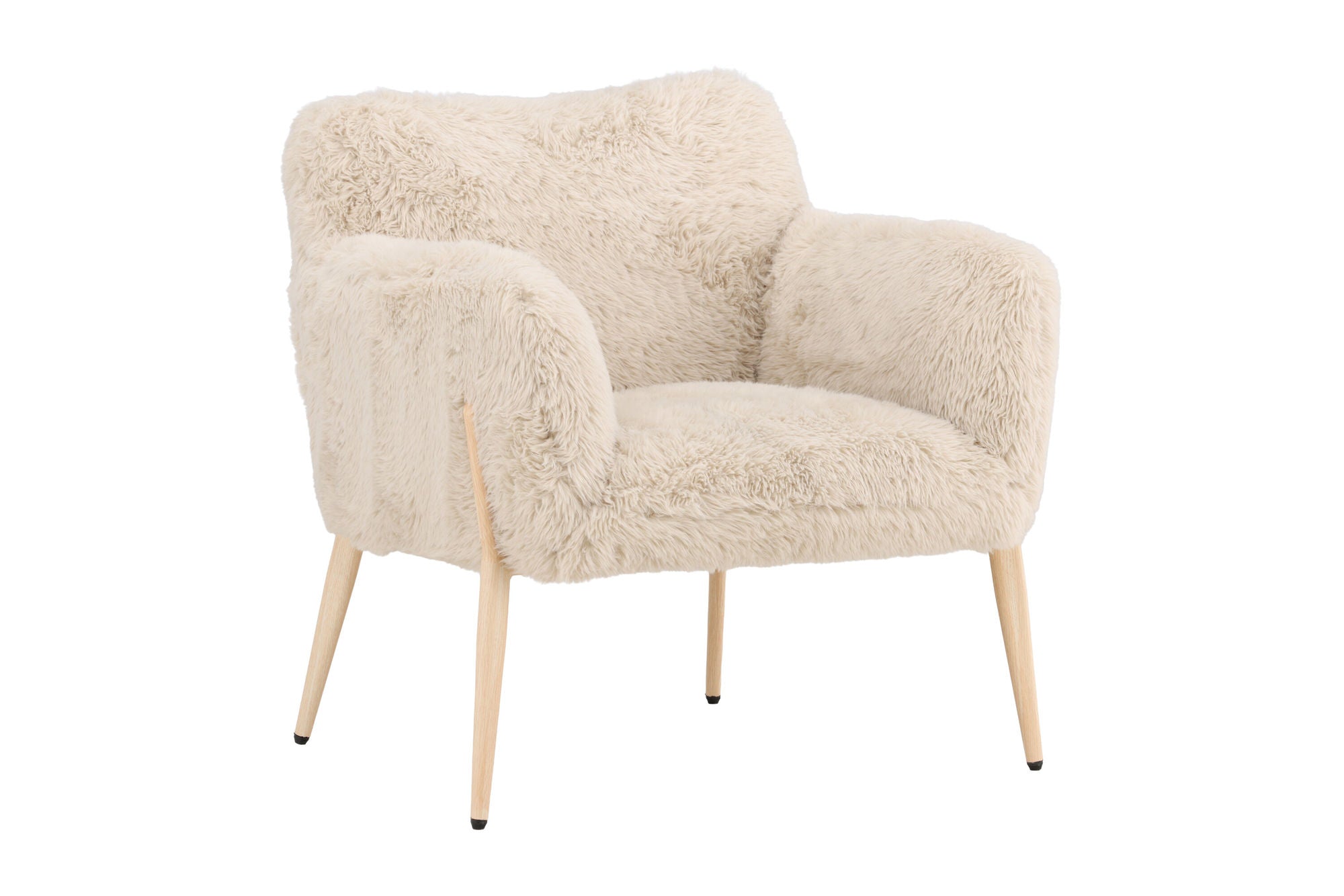 Venture Home Zenzi Armchair - Woodlook steel frame / Beige Fake Fur