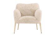Venture Home Zenzi Armchair - Woodlook steel frame / Beige Fake Fur
