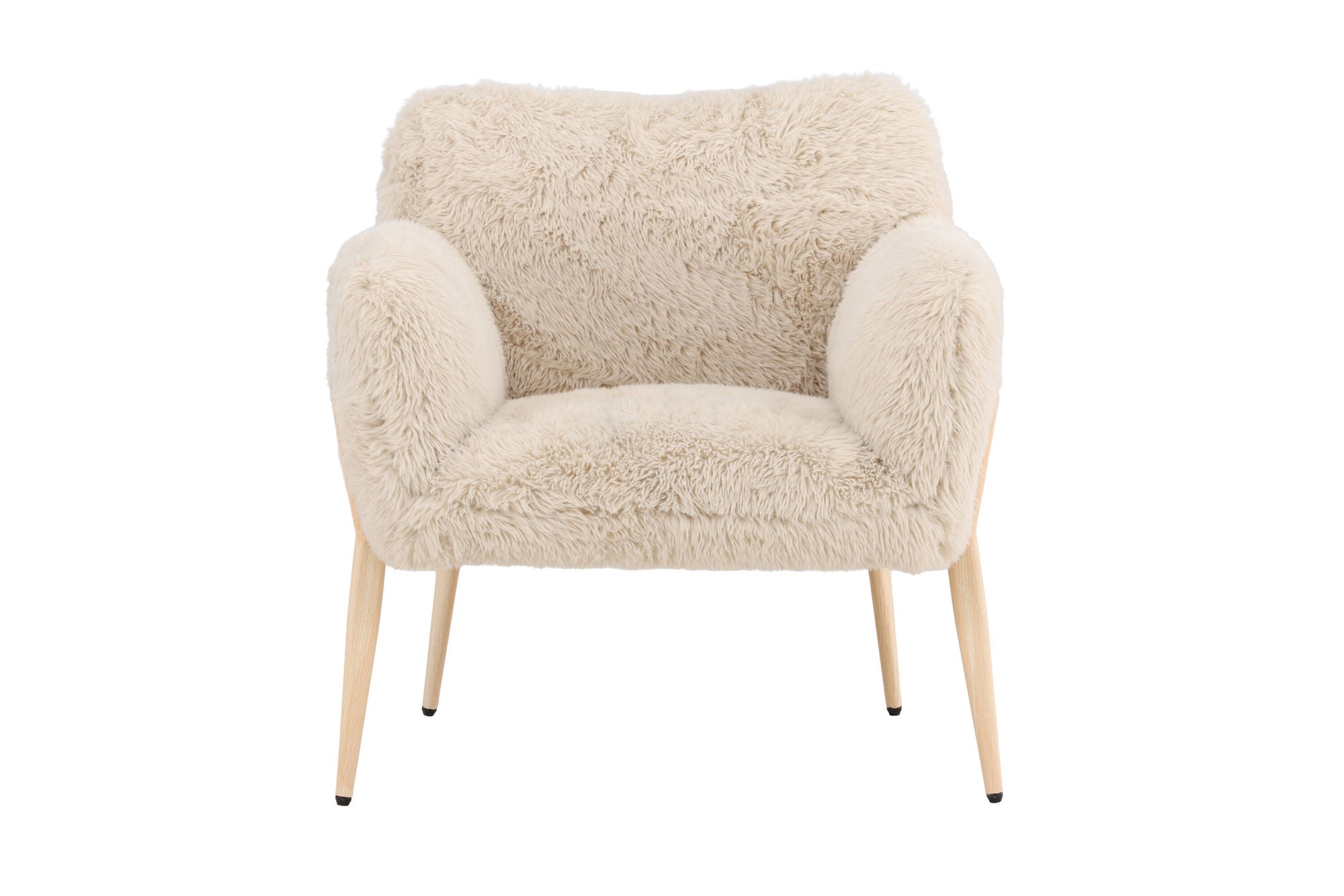 Venture Home Zenzi Armchair - Woodlook steel frame / Beige Fake Fur