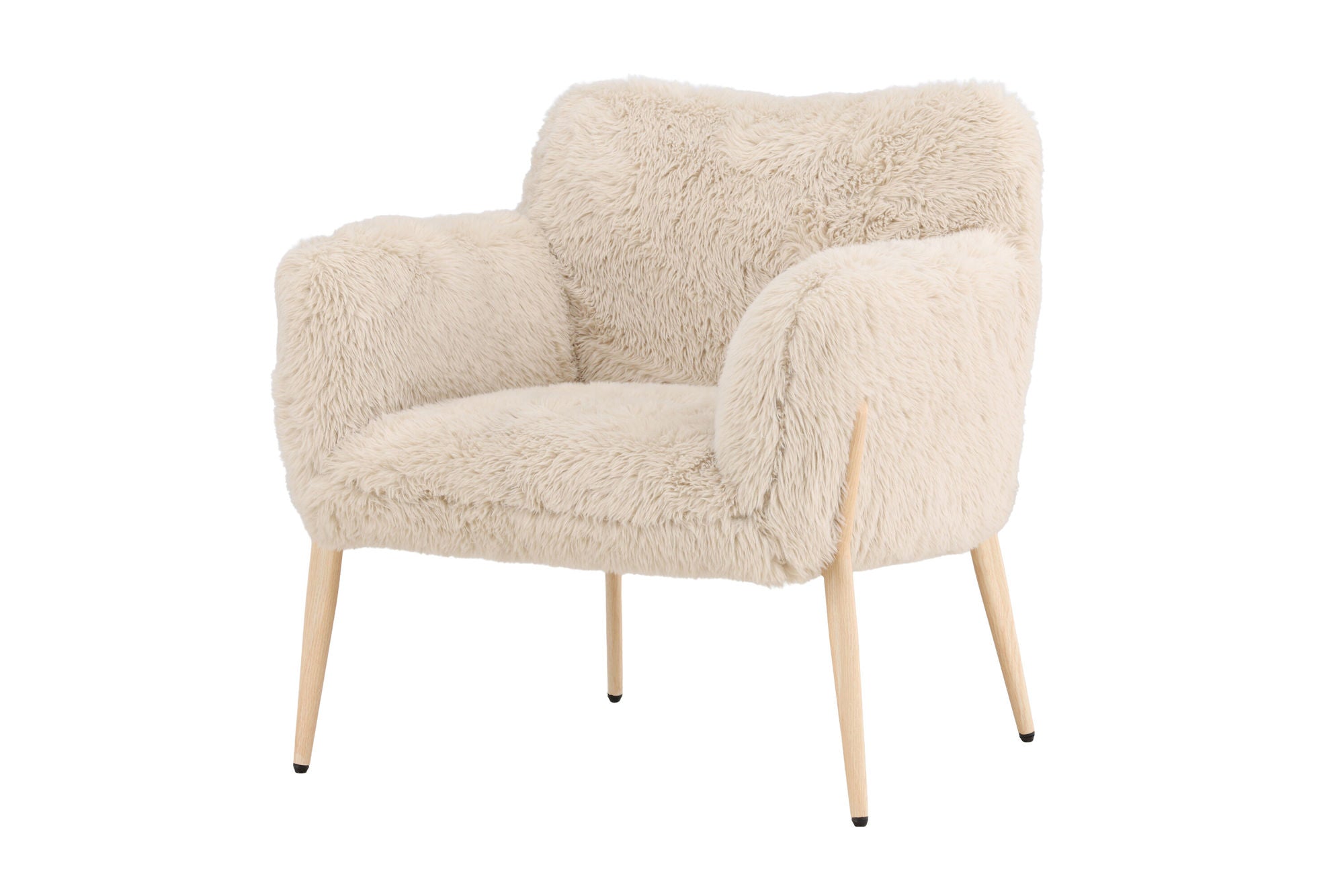 Venture Home Zenzi Armchair - Woodlook steel frame / Beige Fake Fur