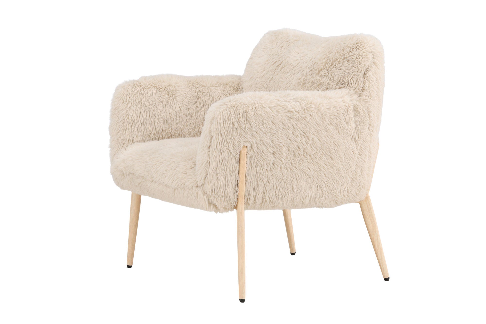 Venture Home Zenzi Armchair - Woodlook steel frame / Beige Fake Fur