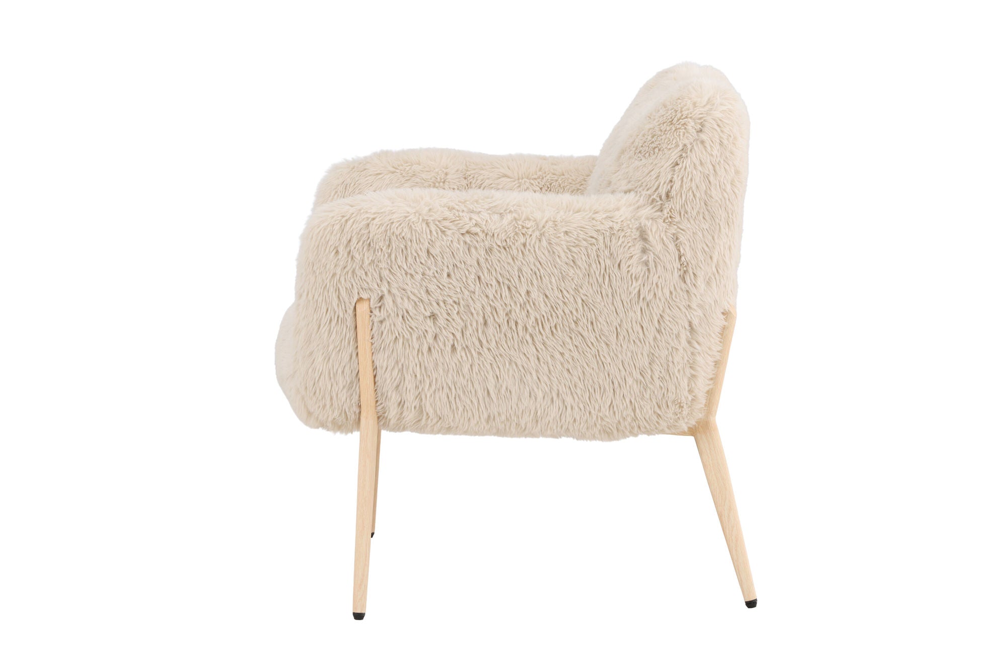 Venture Home Zenzi Armchair - Woodlook steel frame / Beige Fake Fur