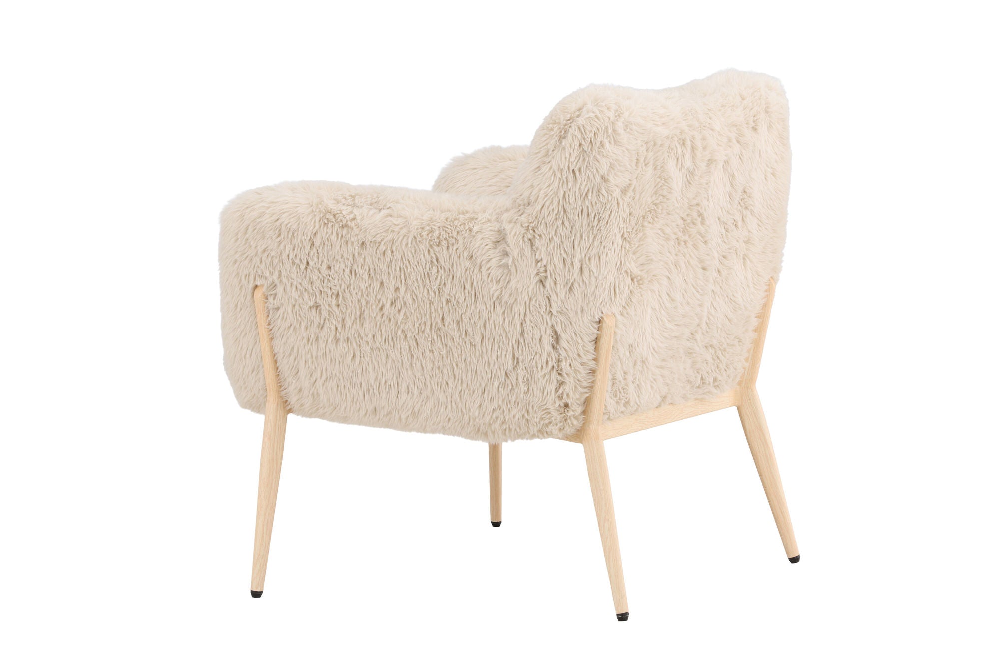 Venture Home Zenzi Armchair - Woodlook steel frame / Beige Fake Fur