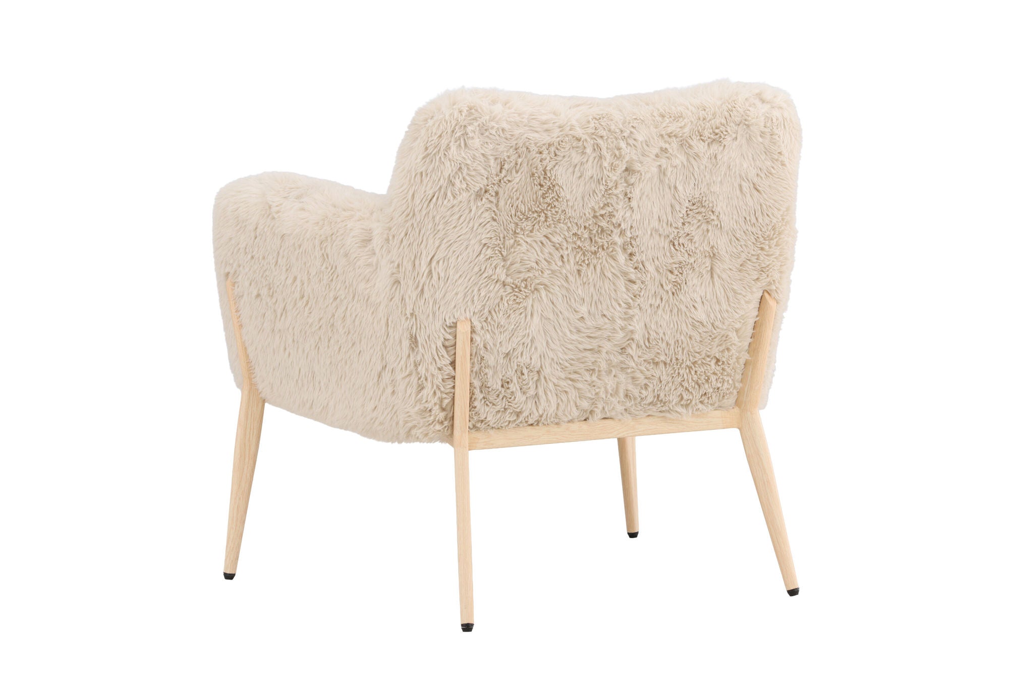 Venture Home Zenzi Armchair - Woodlook steel frame / Beige Fake Fur