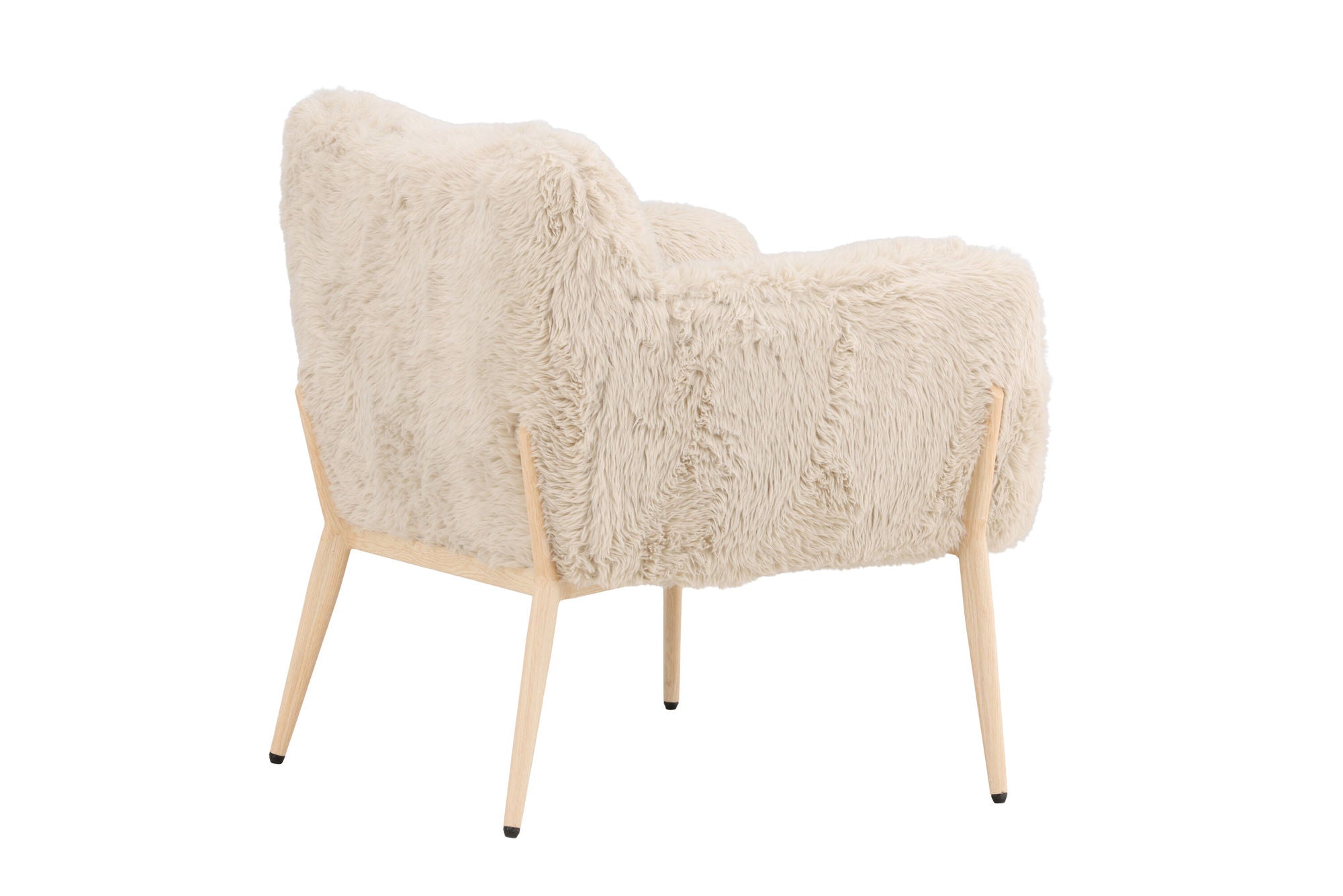 Venture Home Zenzi Armchair - Woodlook steel frame / Beige Fake Fur