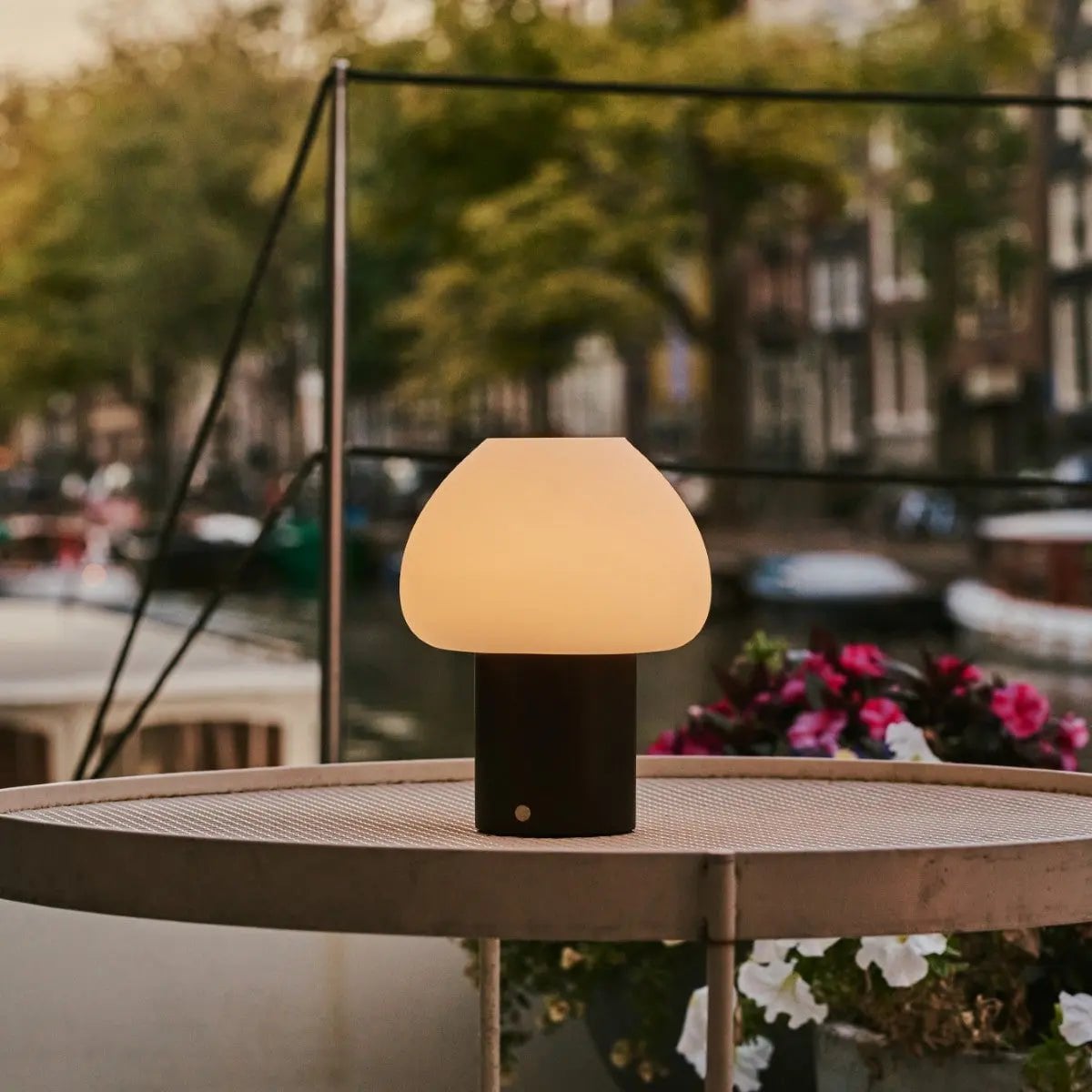 Fynn Mørkebrun genopladelig træ bordlampe