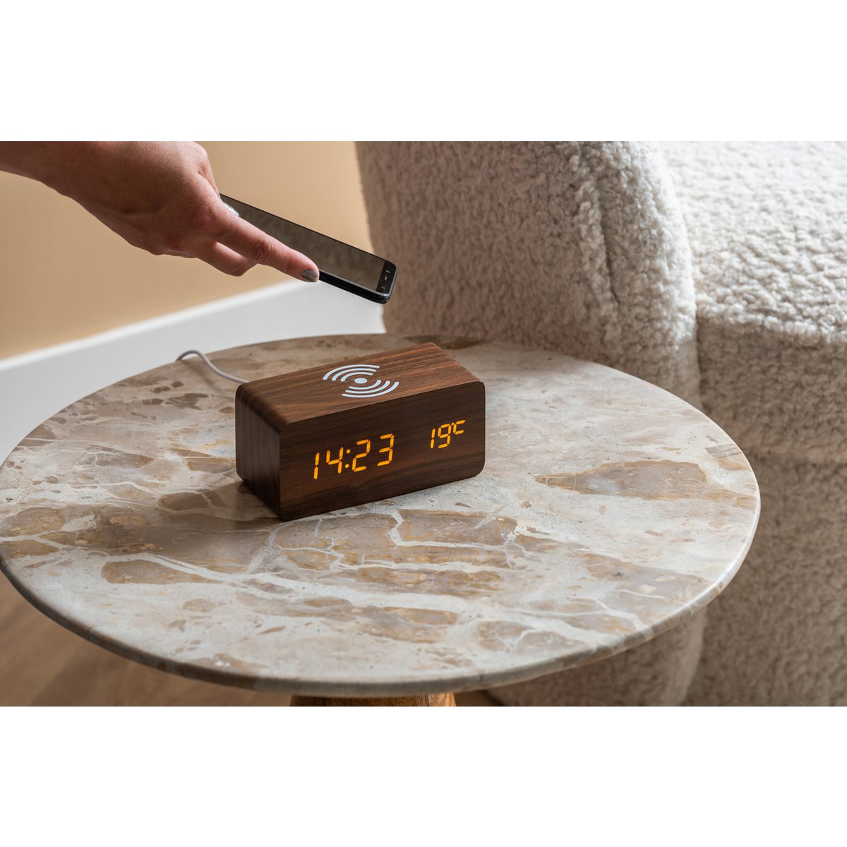 Sofabord/sidebord Force med marmor og mangotræ