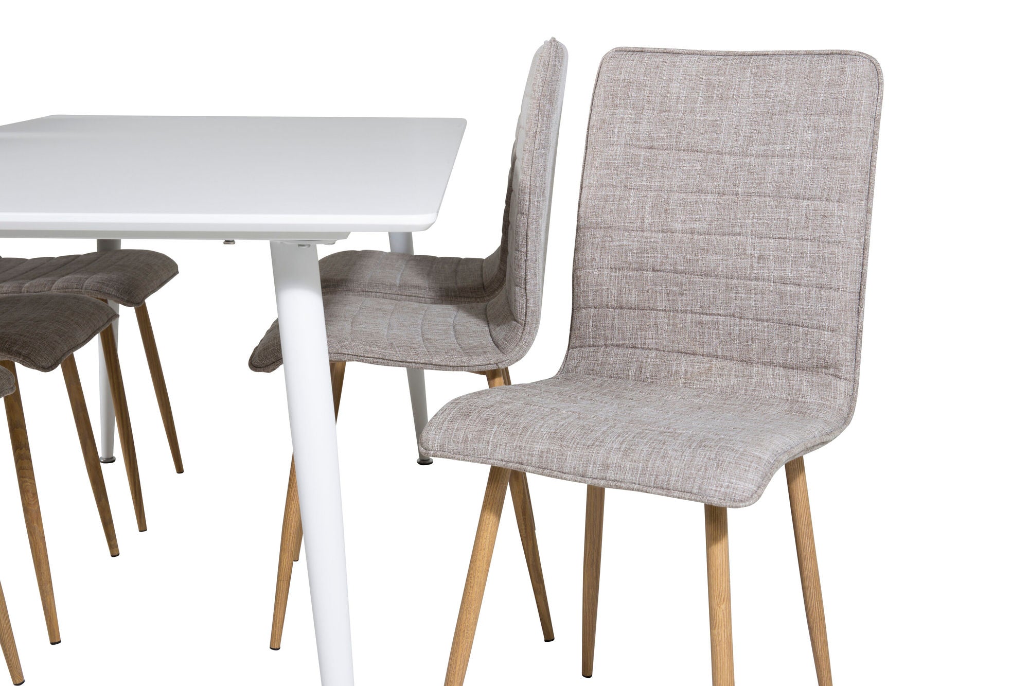 Venture Home Polar spisebord 180 cm - White top / White Legs+Windu Lyx Spisebordsstol - Light Grey / Oak_6