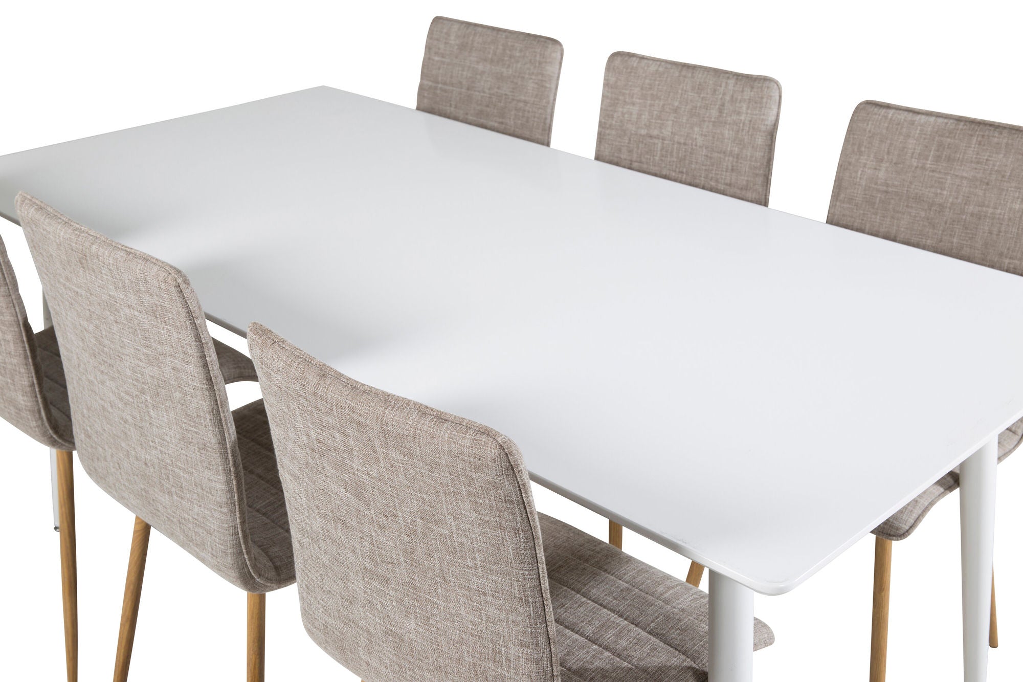 Venture Home Polar spisebord 180 cm - White top / White Legs+Windu Lyx Spisebordsstol - Light Grey / Oak_6