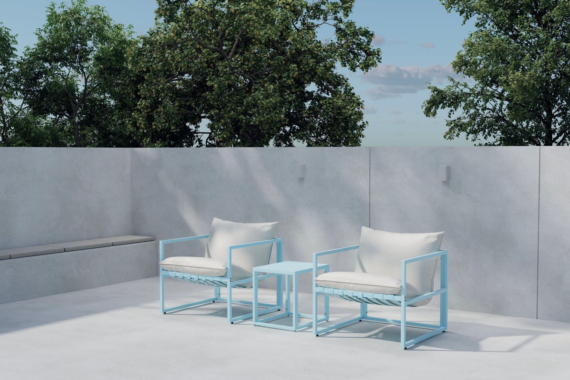 Venture Home Messina Lounge Set - Light Blue / Beige