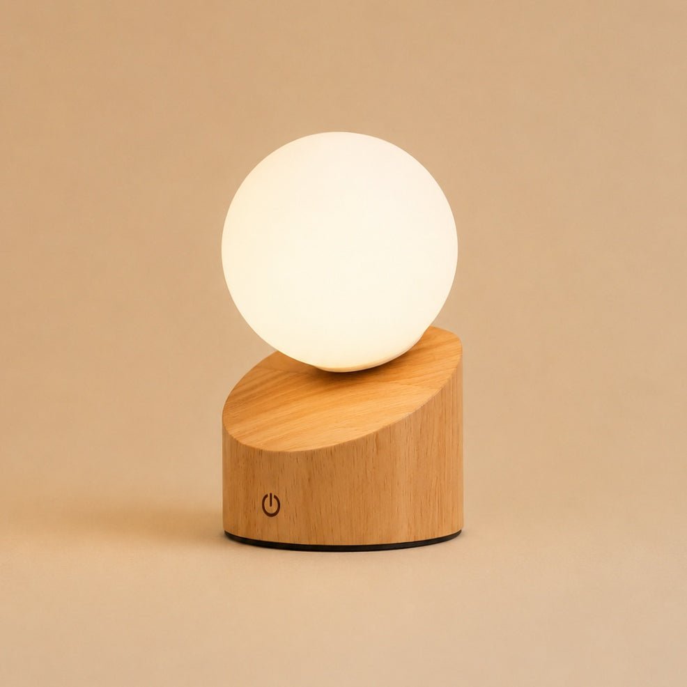 Morris lysebrun genopladelig bordlampe