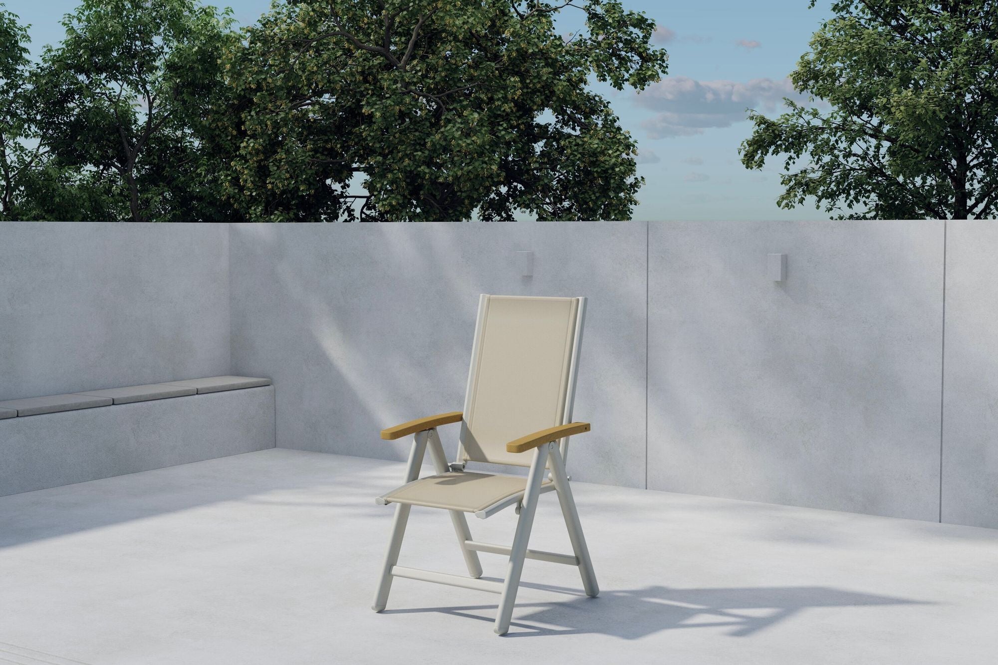 Venture Home Panama Light 5-pos stol 2-pack Beige / Teak