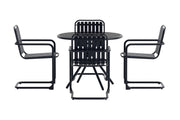 Venture Home Chios rund Dining Set - Black / Black