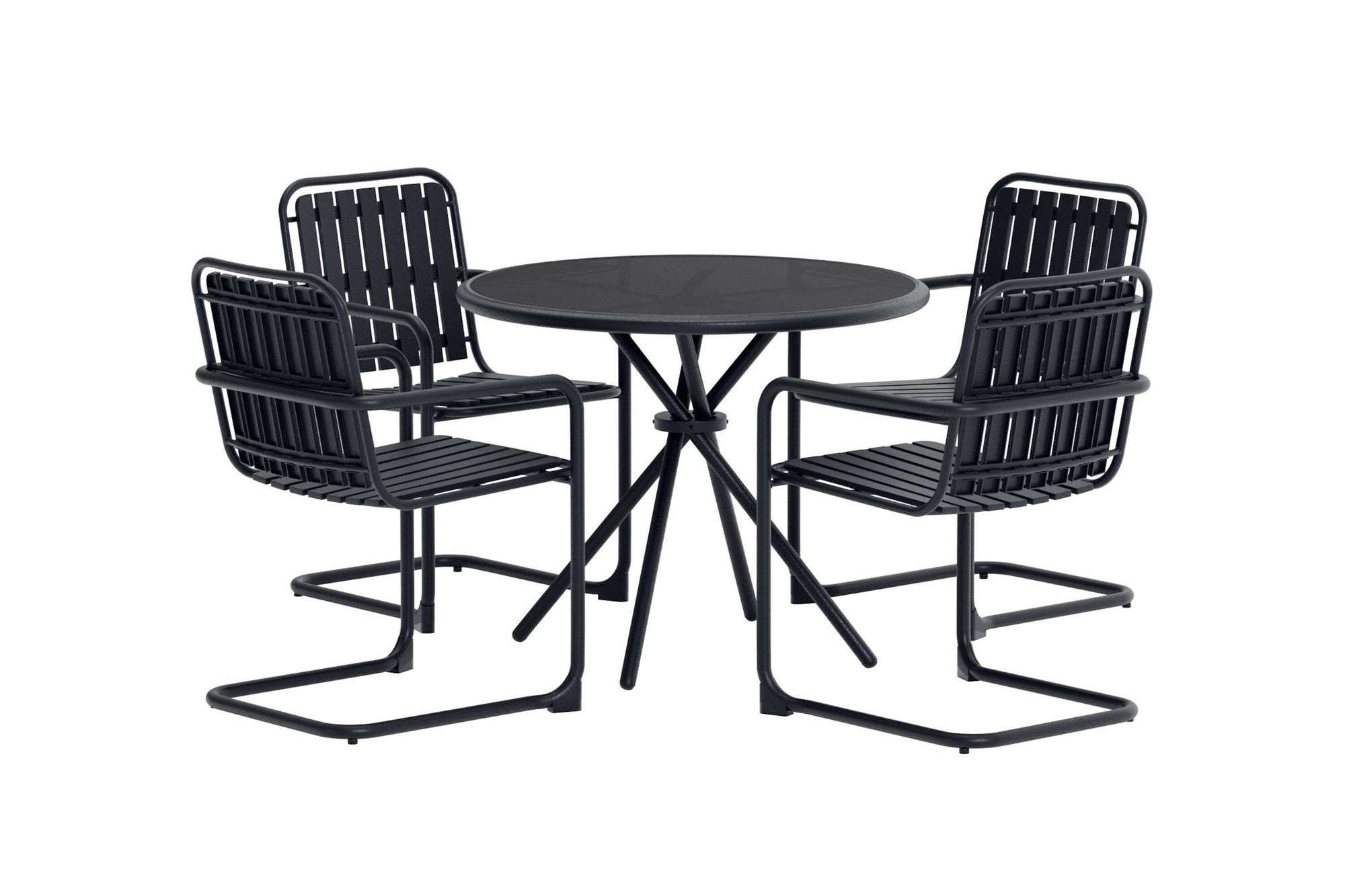 Venture Home Chios rund Dining Set - Black / Black