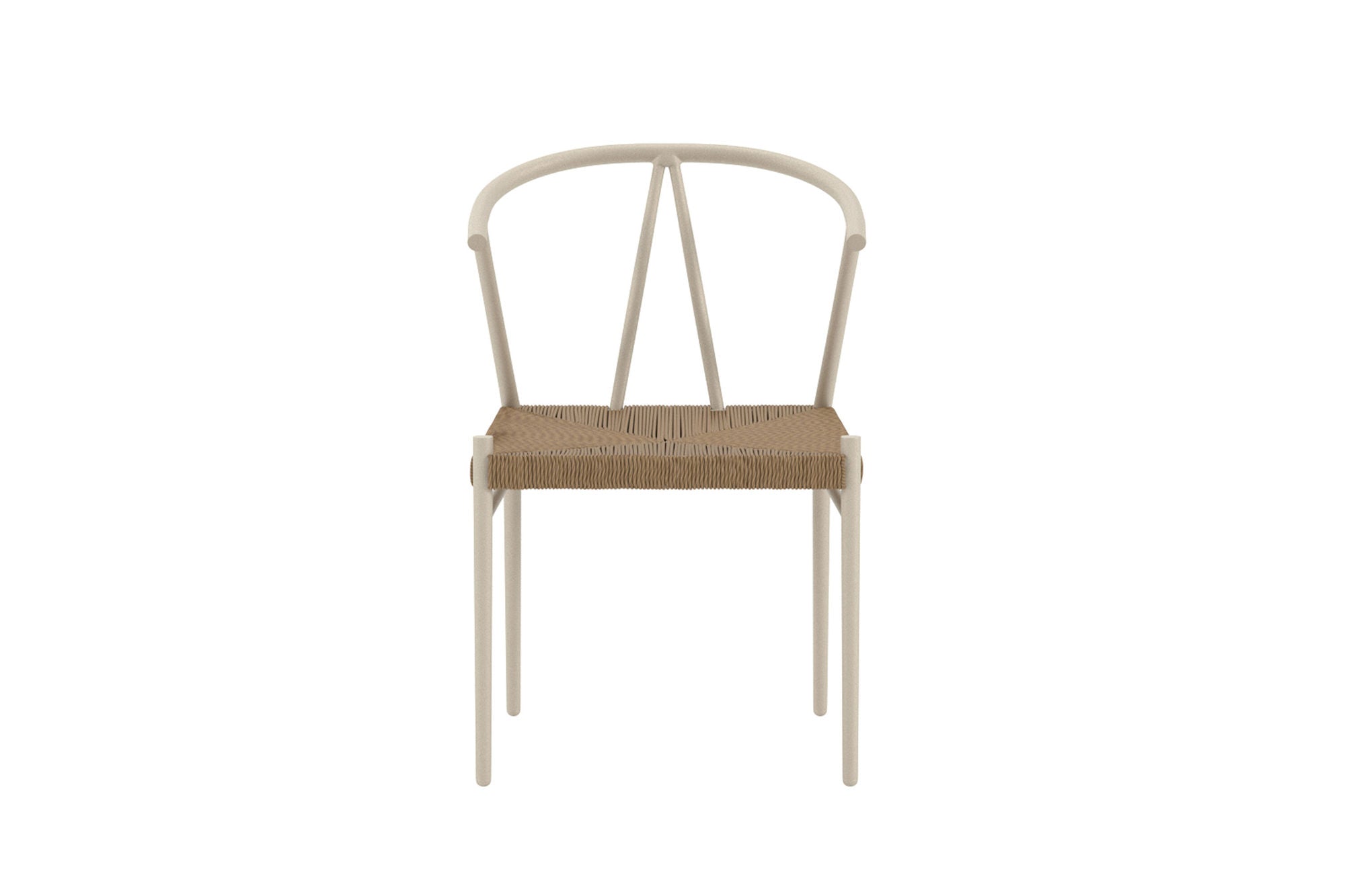 Venture Home Alfons Spisebordsstol - Beige Powder Coating / Natural rattan