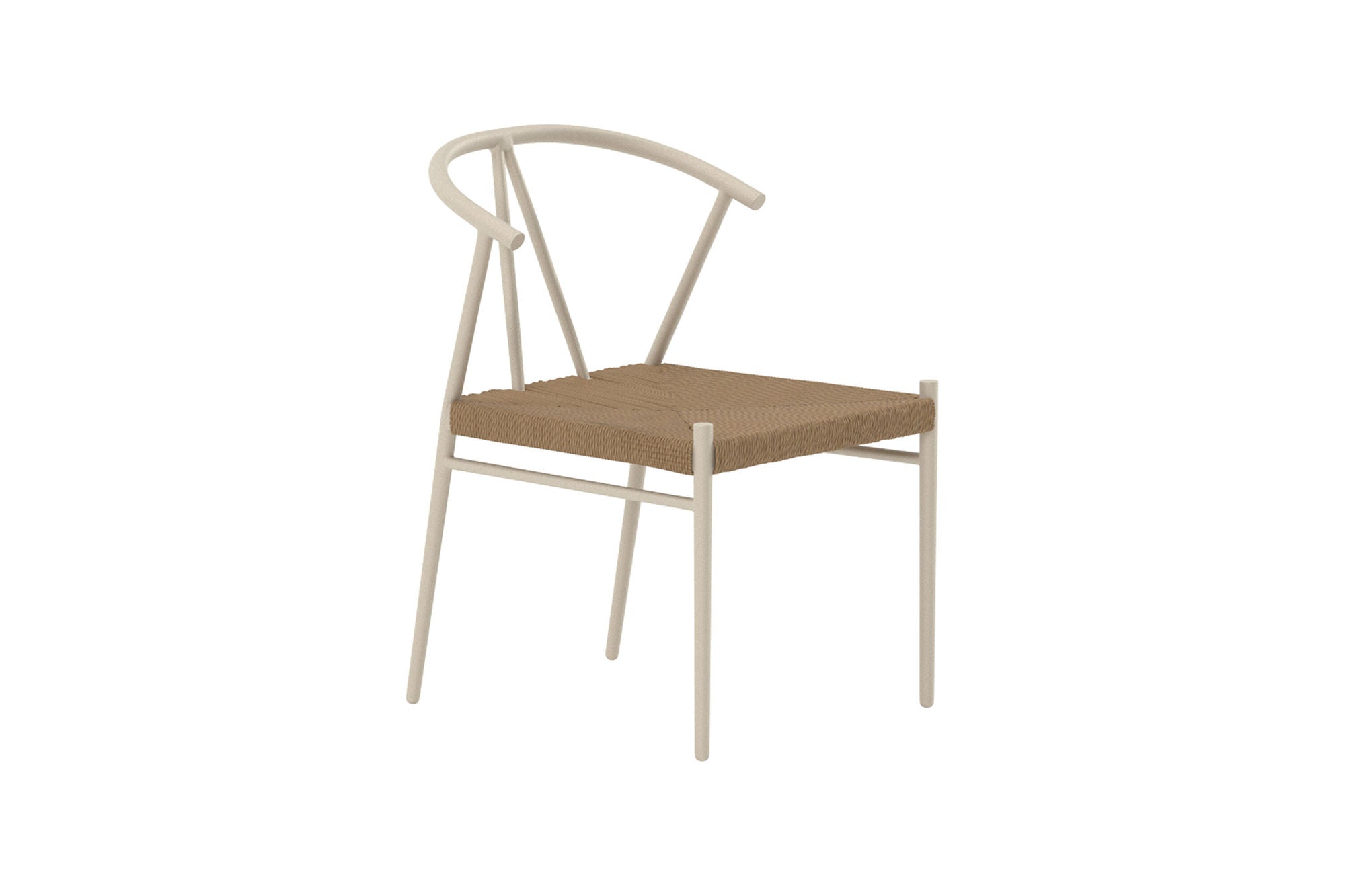 Venture Home Alfons Spisebordsstol - Beige Powder Coating / Natural rattan