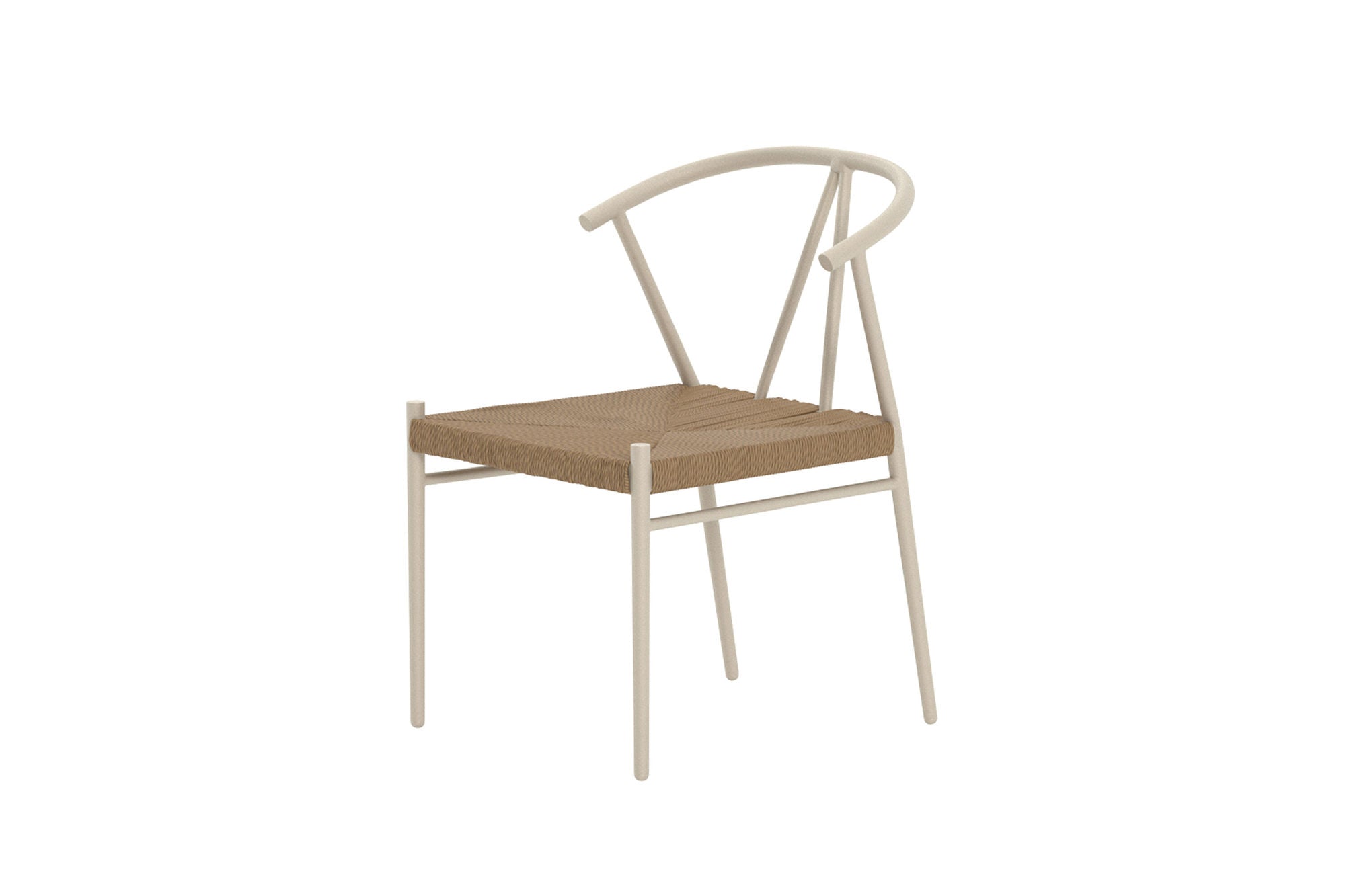 Venture Home Alfons Spisebordsstol - Beige Powder Coating / Natural rattan