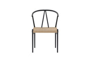 Venture Home Alfons Spisebordsstol - Black Powder Coating / Natural rattan