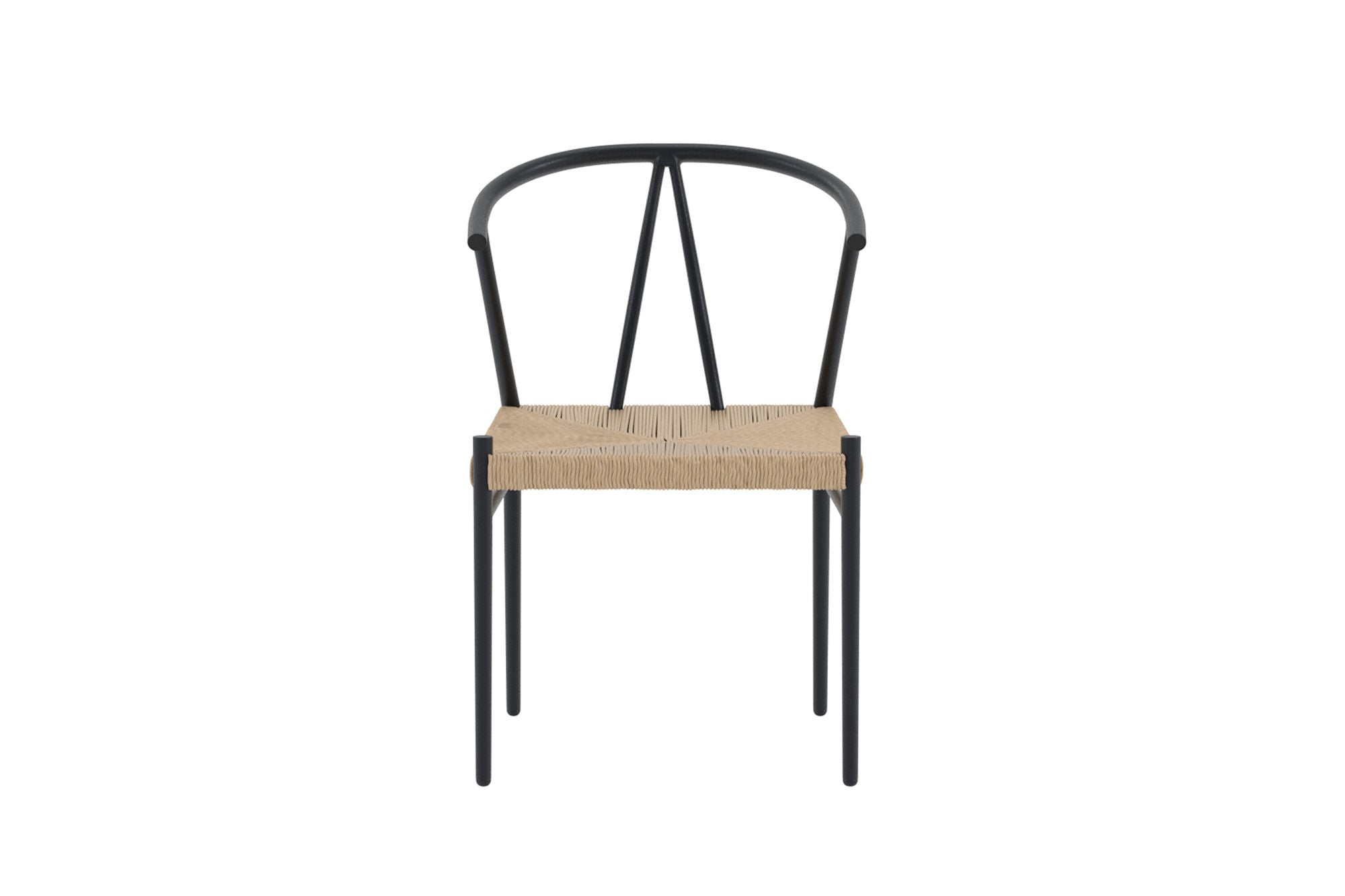 Venture Home Alfons Spisebordsstol - Black Powder Coating / Natural rattan