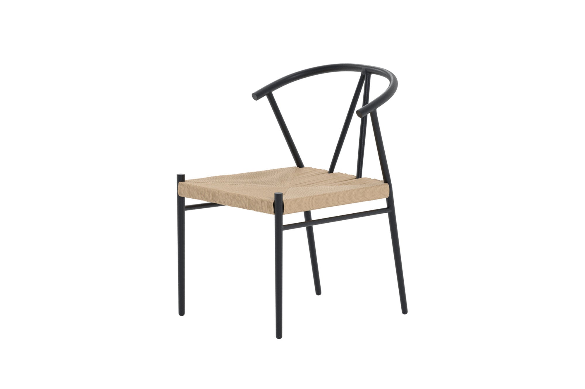 Venture Home Alfons Spisebordsstol - Black Powder Coating / Natural rattan