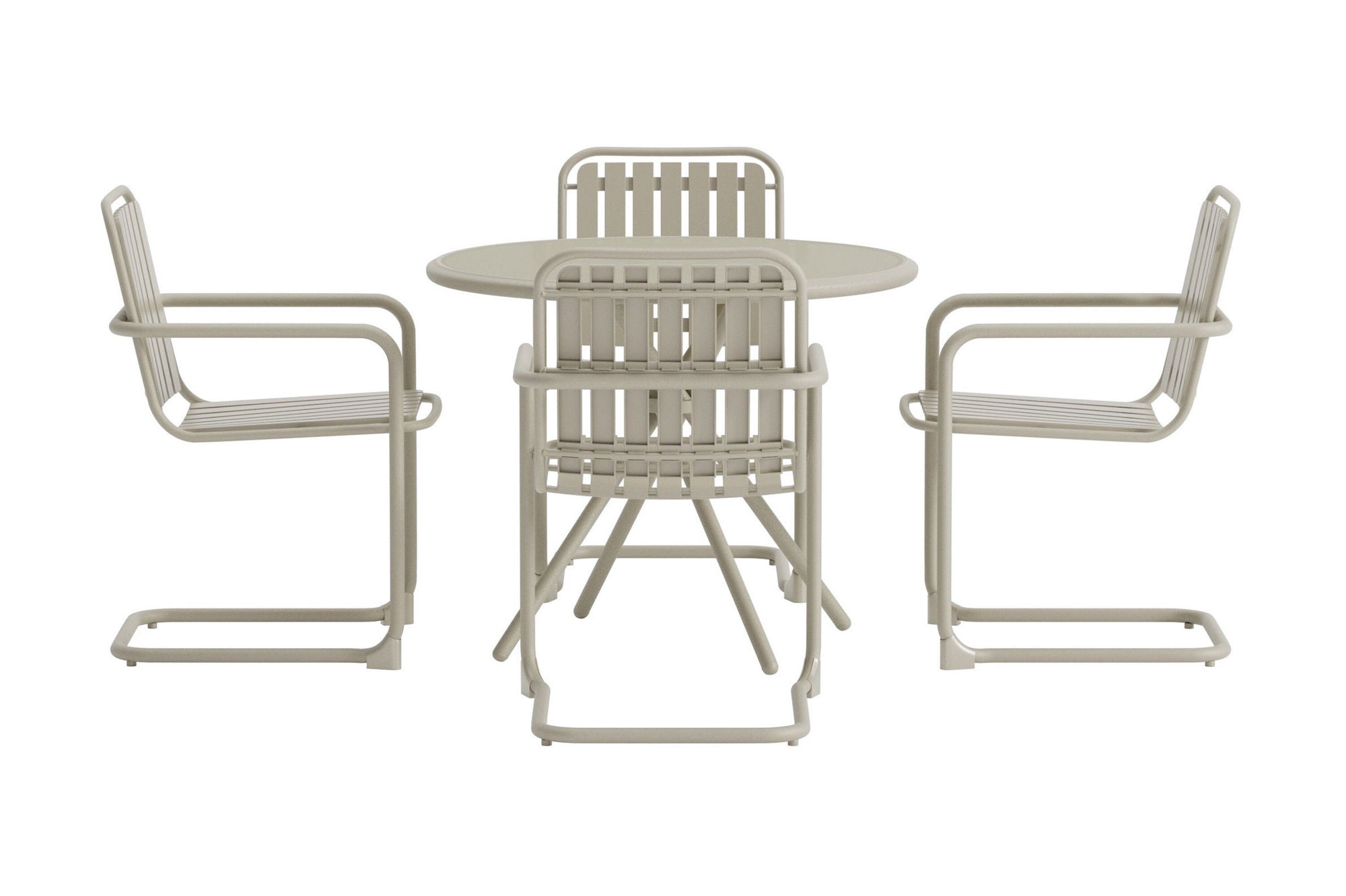 Venture Home Chios rund Dining Set - Beige / Beige