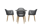 Venture Home Anafi rund Dining Set ø80 - Wood / Black