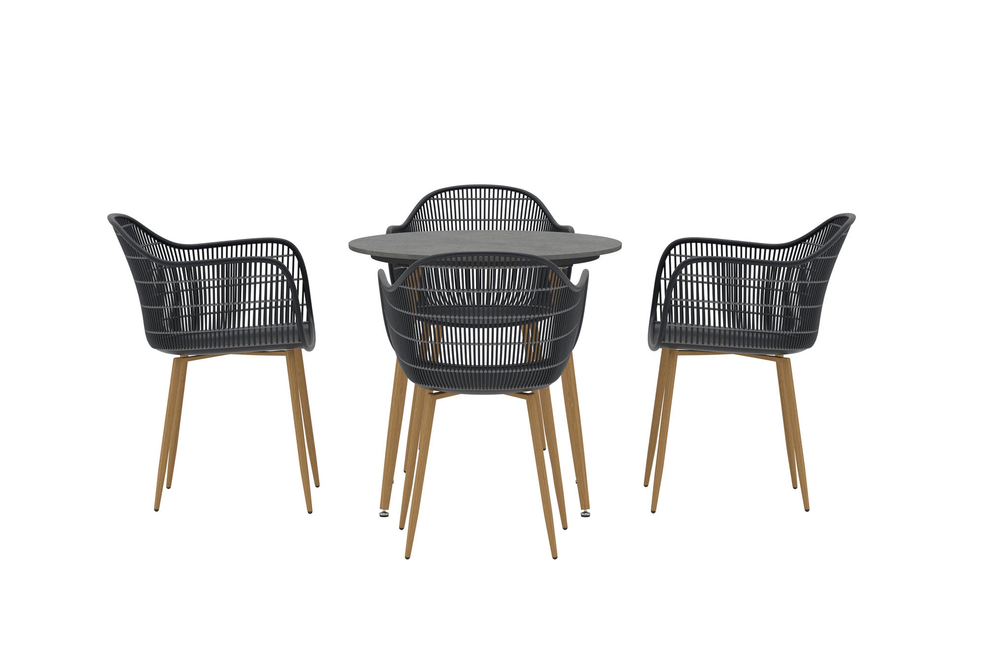 Venture Home Anafi rund Dining Set ø80 - Wood / Black